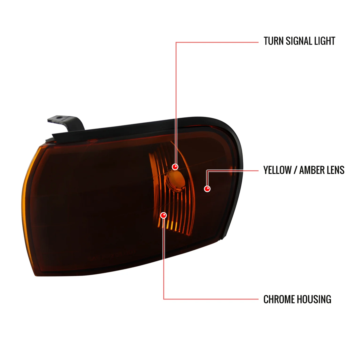1995-2001 Subaru Impreza Corner Lights Chrome Housing/Amber Smoke Lens - Image 9