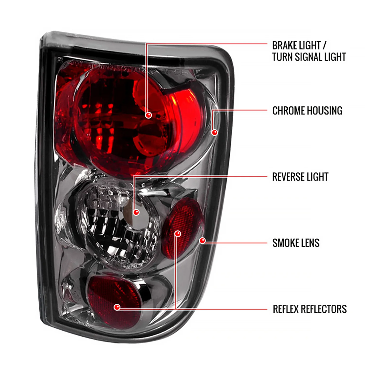 1995-2004 Chevy Blazer/S10 GMC Jimmy/Envoy Bravada Tail Lights Chrome/Smoke - Image 7