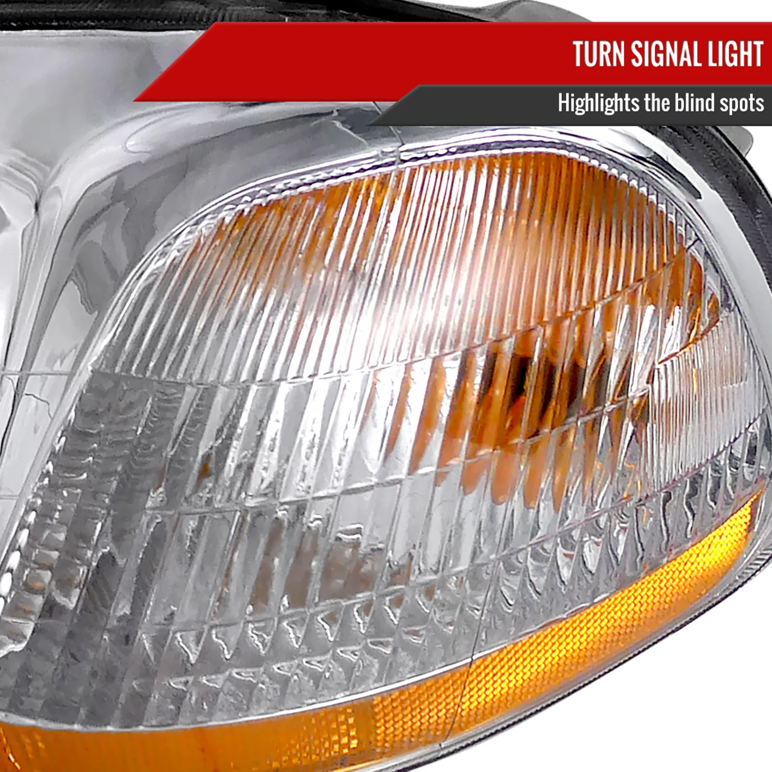 1996-1998 Honda Civic Crystal Headlights Chrome Housing/Clear Lens - Image 4