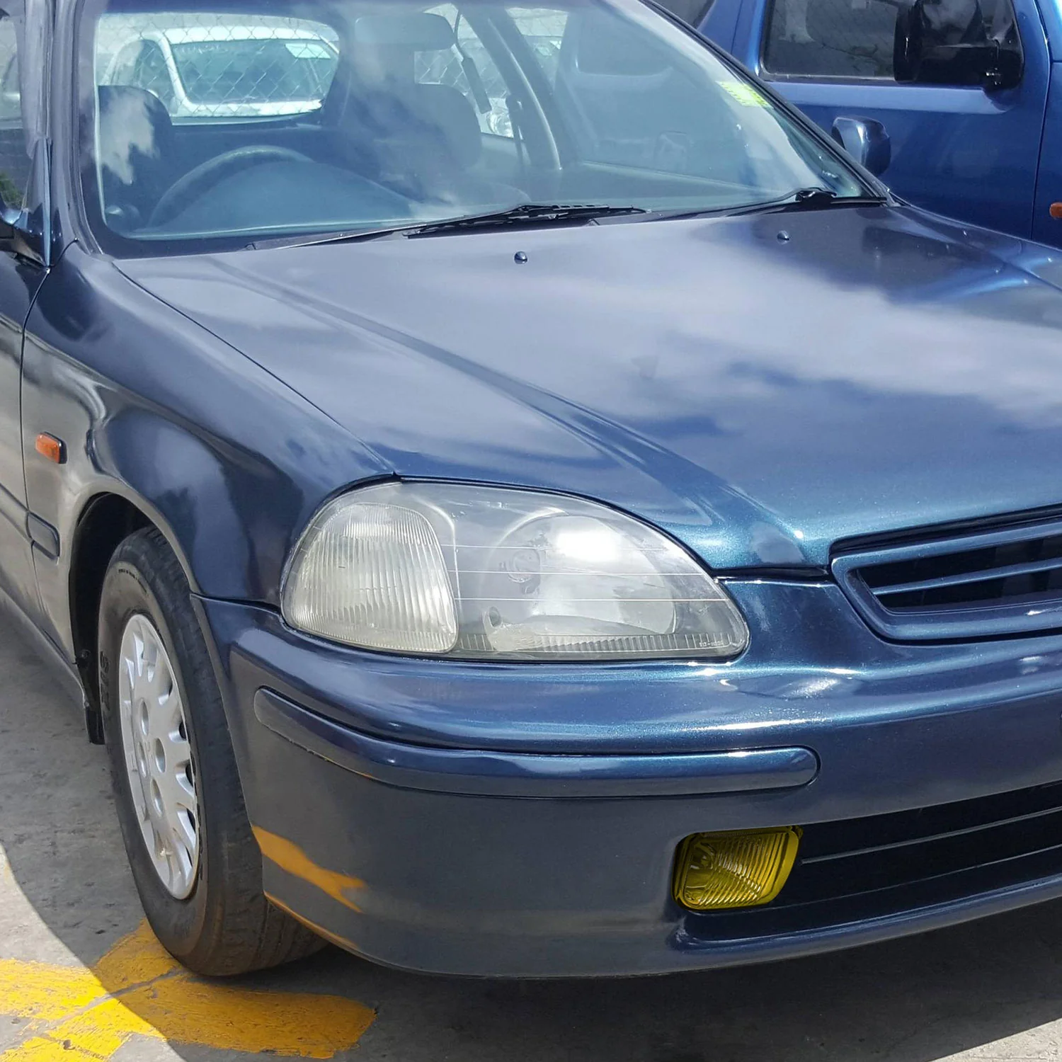1996-1998 Honda Civic H3 Fog Lights Kit Chrome Housing/Yellow Lens - Image 10