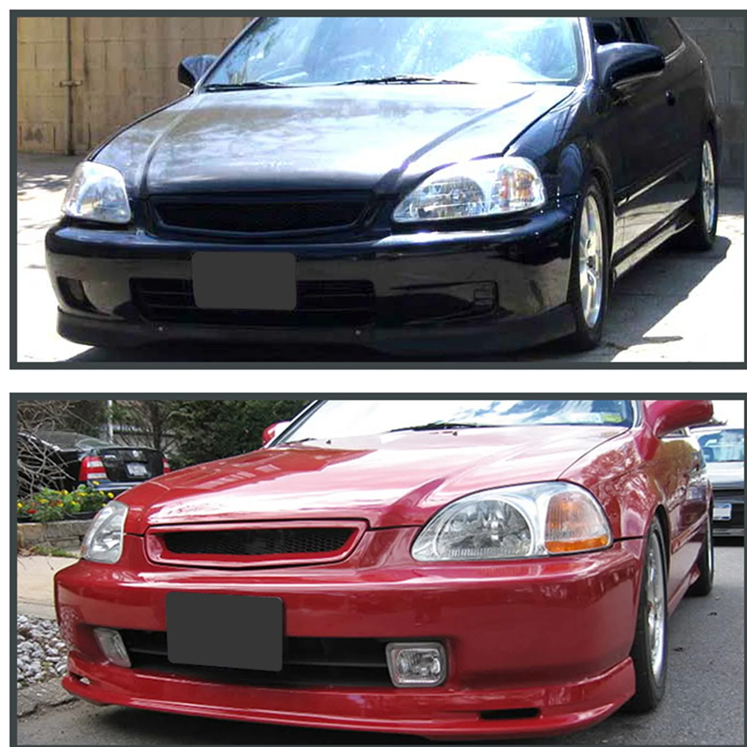 1996-1998 Honda Civic TR Style Black ABS Mesh Grille - Image 10