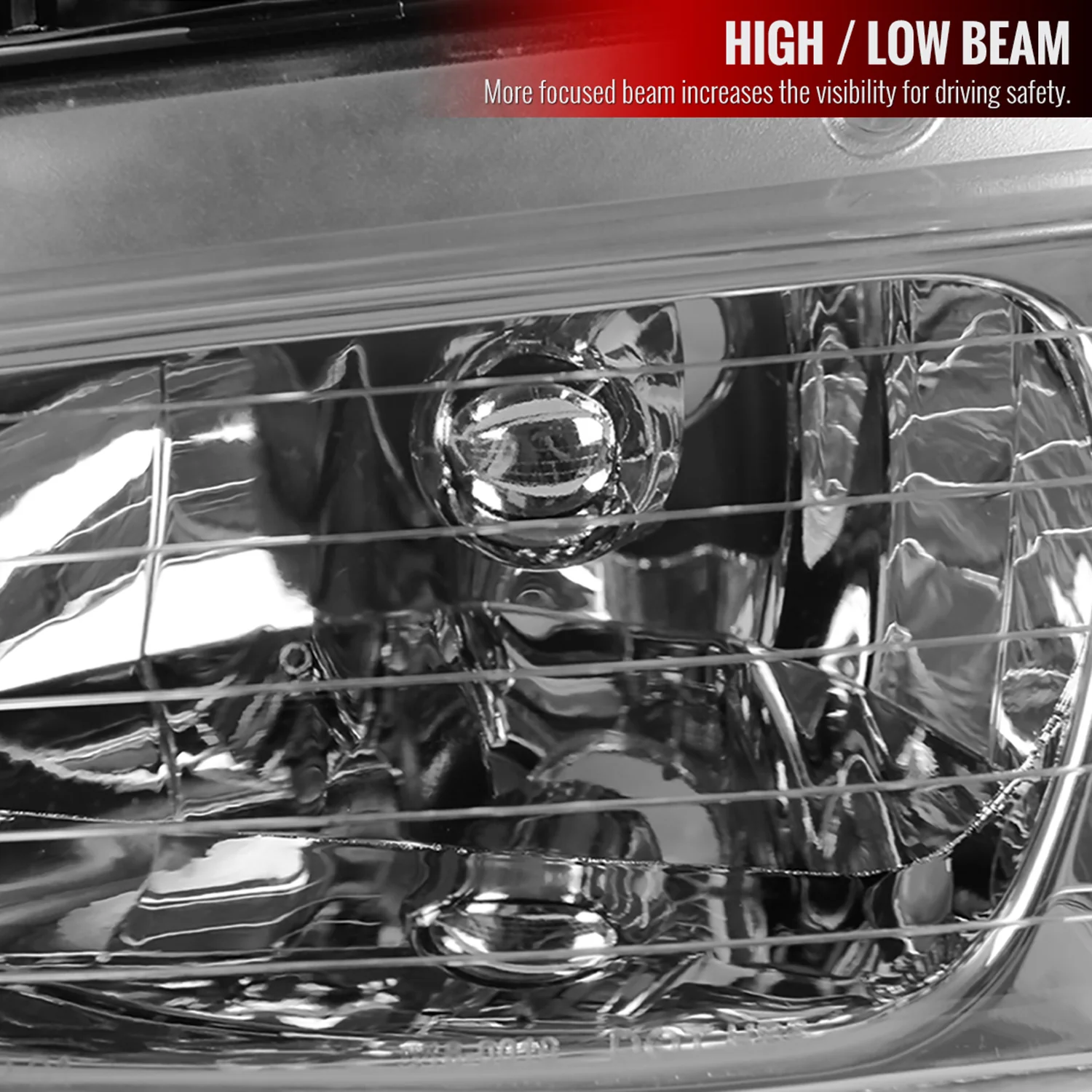 1996-2000 Dodge Caravan / Voyager Town & Country Crystal Headlights Chrome - Image 2
