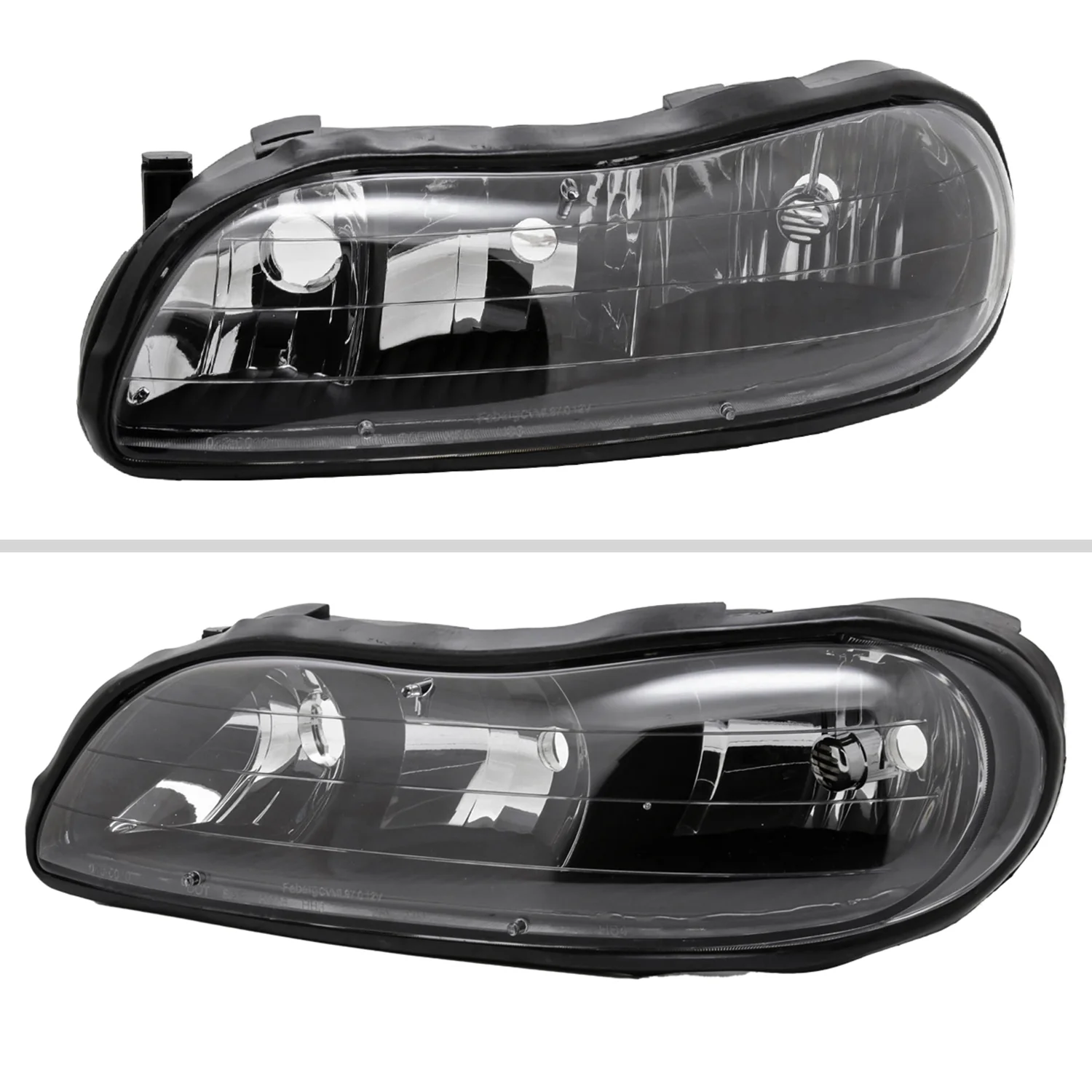 1997-1999 Oldsmobile Cutlass / Chevy Malibu / Classic Factory Headlights Black - Image 2