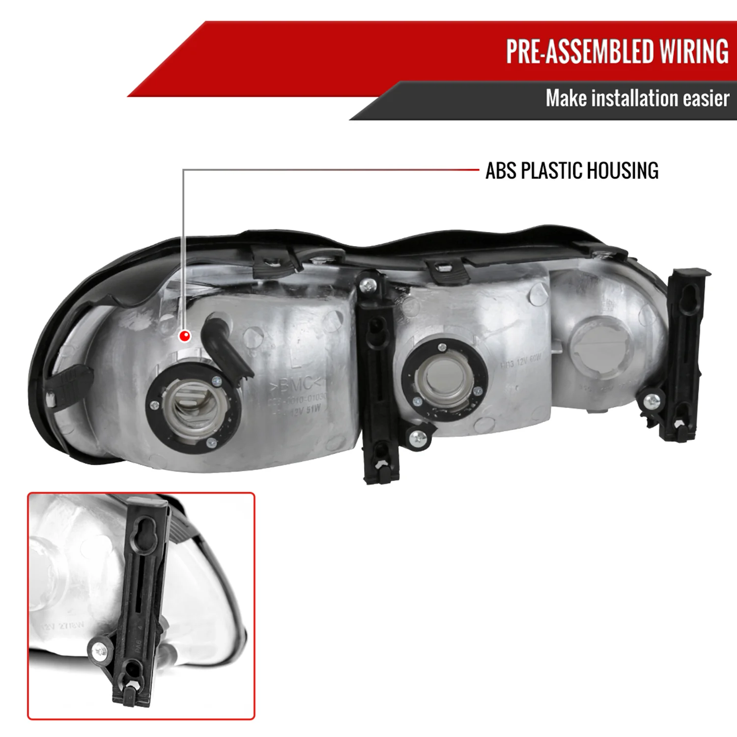 1997-1999 Oldsmobile Cutlass /Chevy Malibu /Classic Factory Headlights Chrome - Image 7