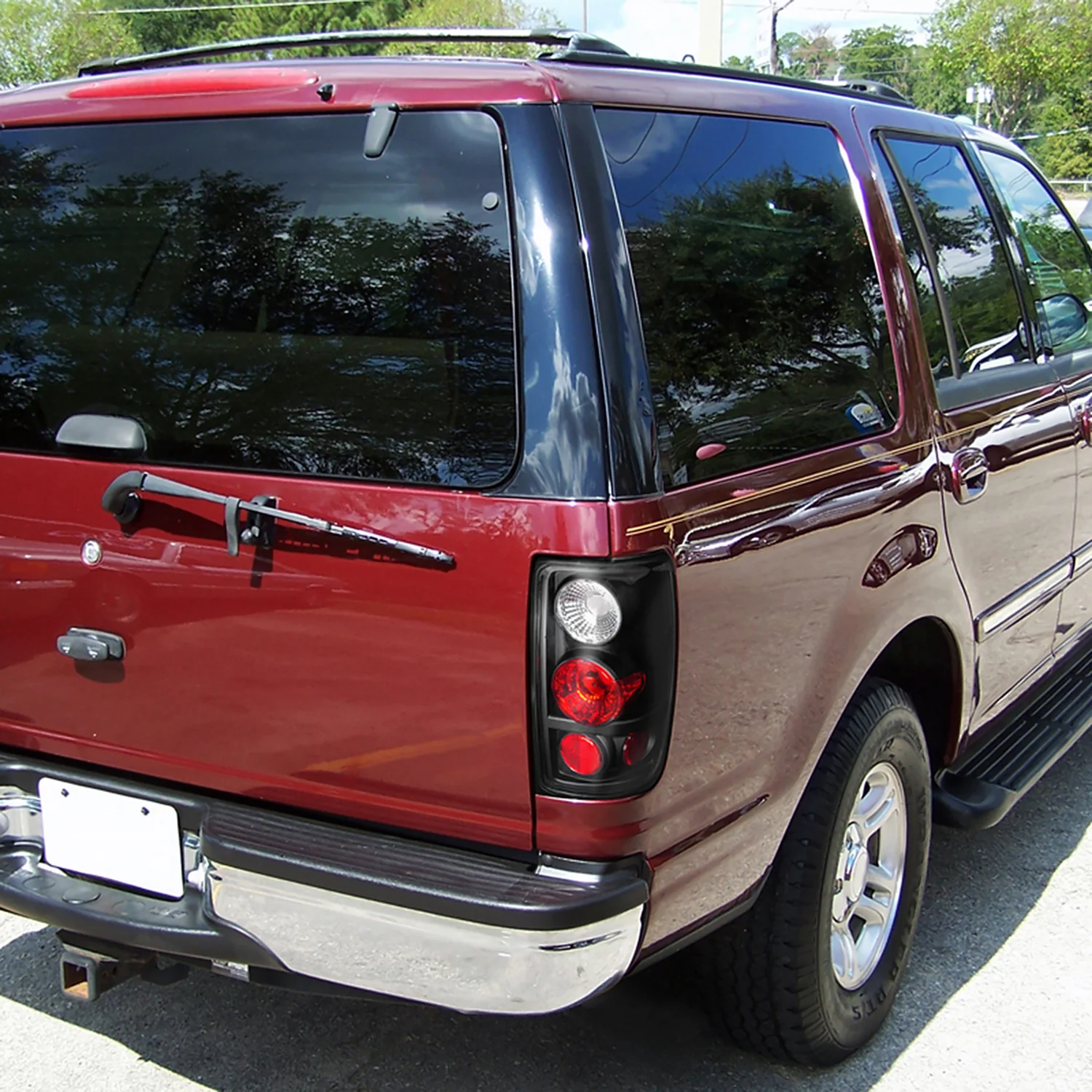 1997-2002 Ford Expedition Tail Lights Matte Black Housing/Clear Lens - Image 10