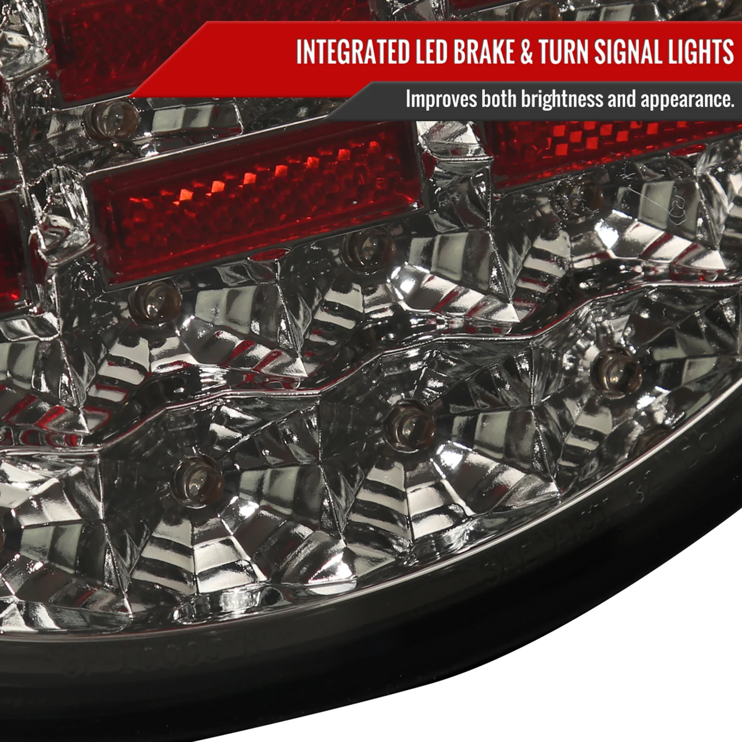 1997-2004 Chevy Corvette C5 4PC LED Tail Lights Chrome Housing/Smoke Lens - Image 3