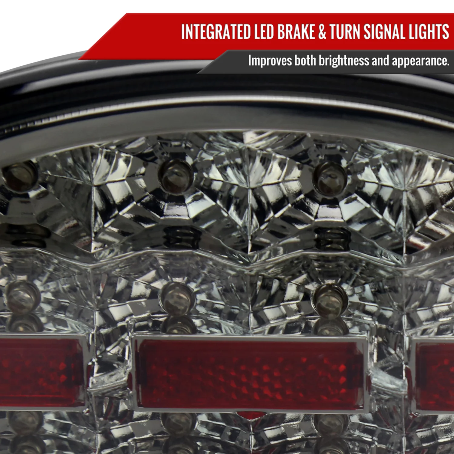 1997-2004 Chevy Corvette C5 4PC LED Tail Lights Chrome Housing/Smoke Lens - Image 4
