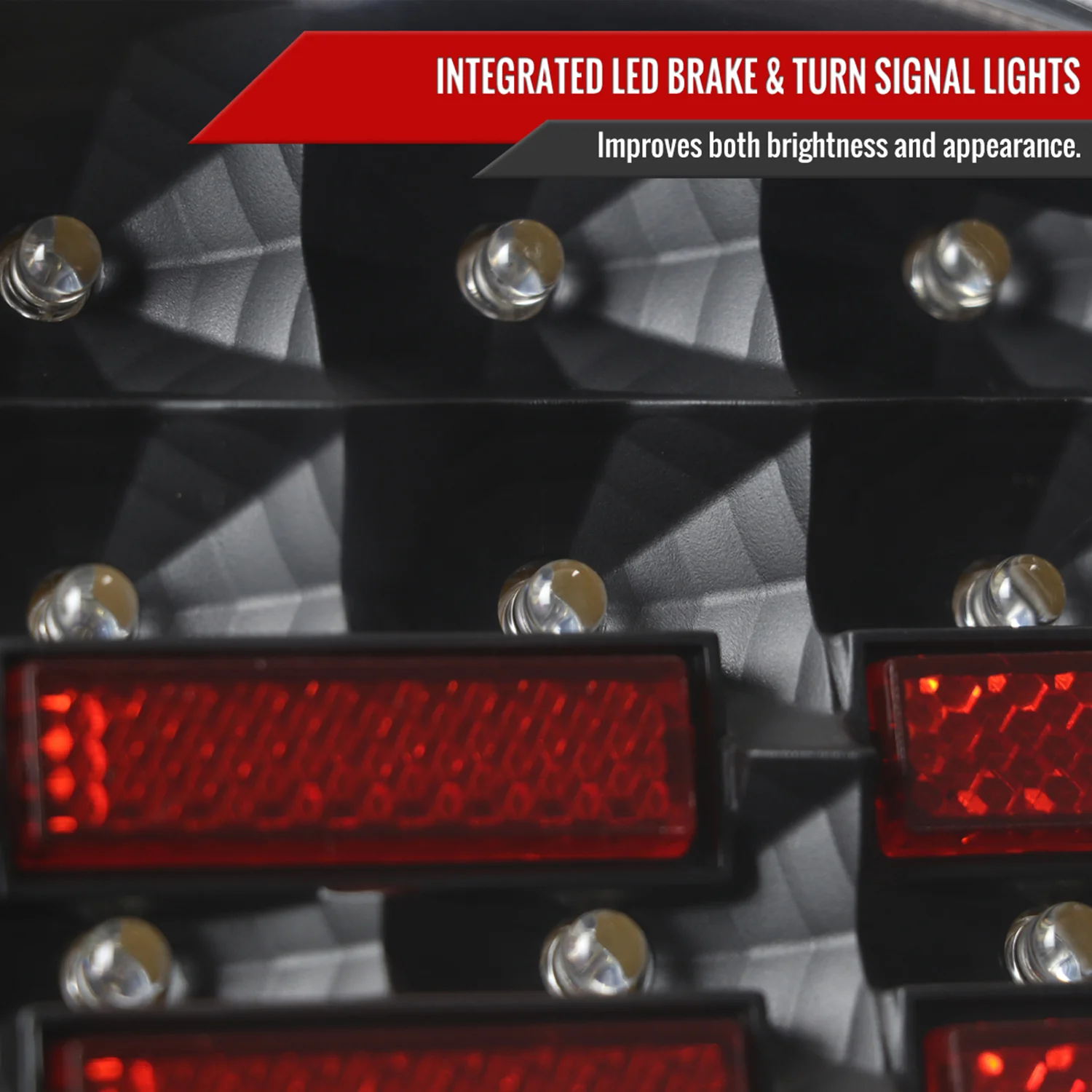 1997-2004 Chevy Corvette C5 LED Tail Lights Matte Black Housing/Clear Lens - Image 3