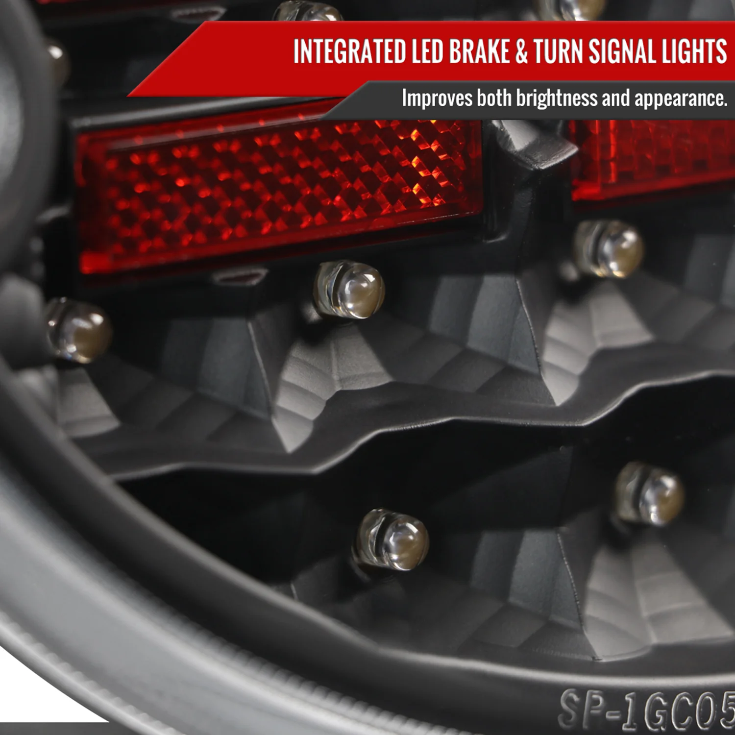 1997-2004 Chevy Corvette C5 LED Tail Lights Matte Black Housing/Clear Lens - Image 4