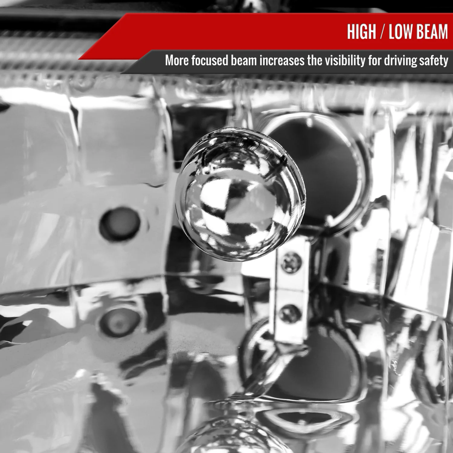 1997-2004 Dodge Dakota/ 1998-2003 Durango Crystal Headlights Matte Black/Clear - Image 3