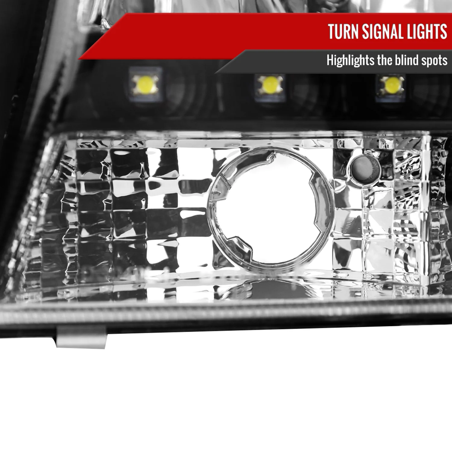 1997-2004 Dodge Dakota/ 1998-2003 Durango LED Factory Crystal Headlights Black - Image 5