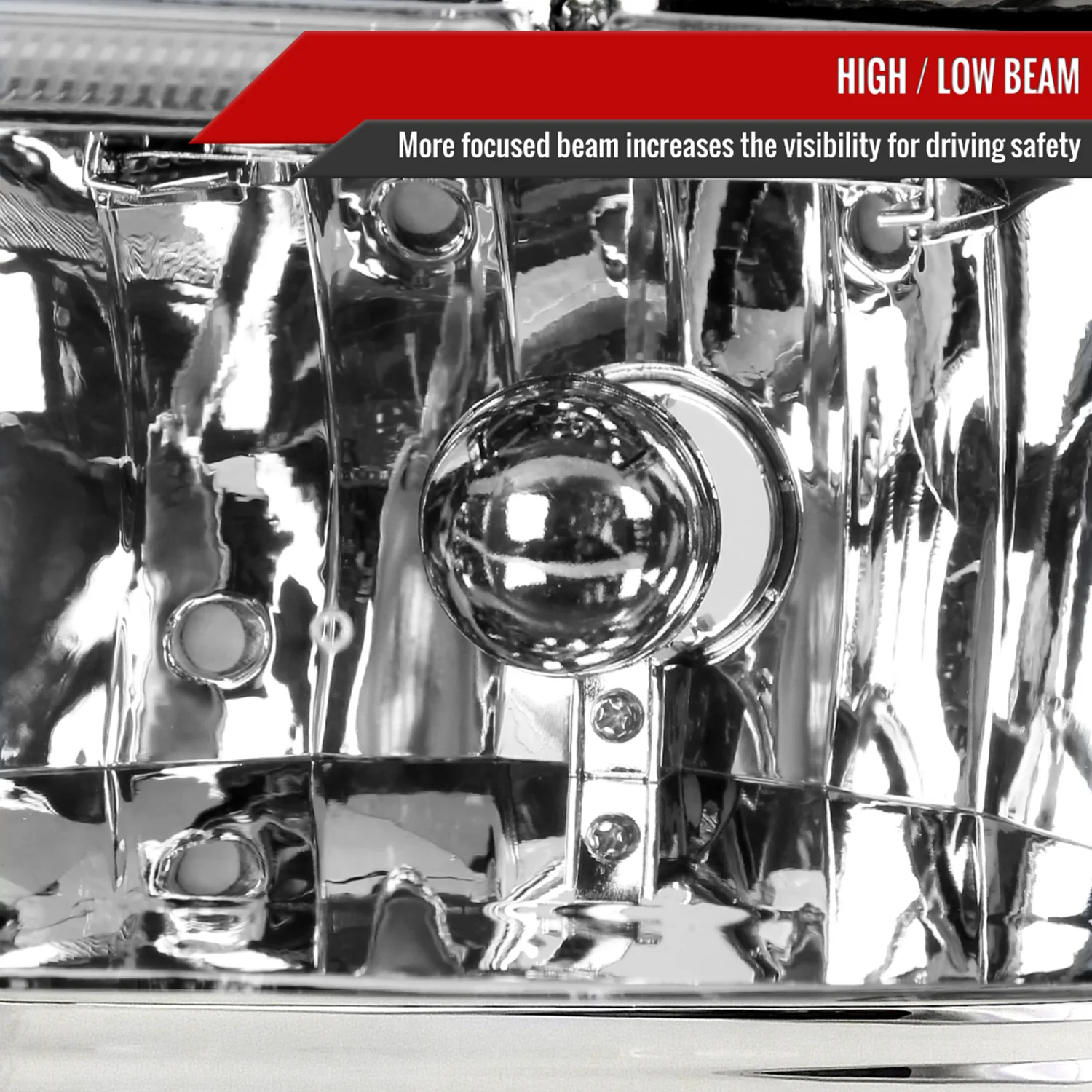 1997-2004 Dodge Dakota/98-2003 Durango Crystal Headlights Amber Reflector Chrome - Image 3