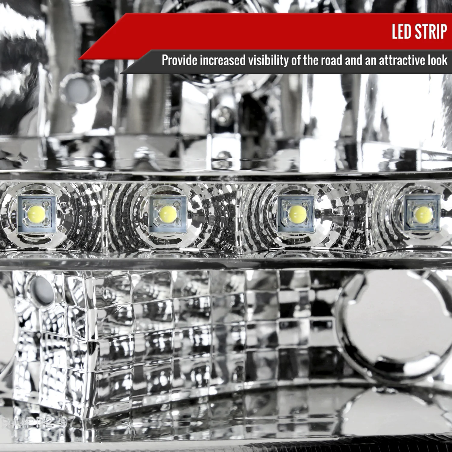 1997-2004 Dodge Dakota/ Durango LED Light Factory Crystal Headlights Chrome - Image 4
