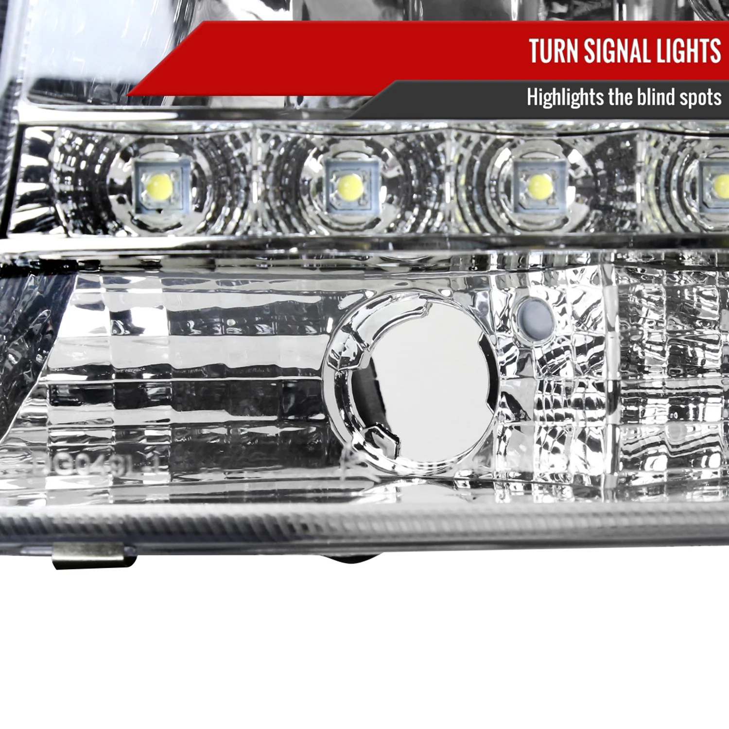1997-2004 Dodge Dakota/ Durango LED Light Factory Crystal Headlights Chrome - Image 5