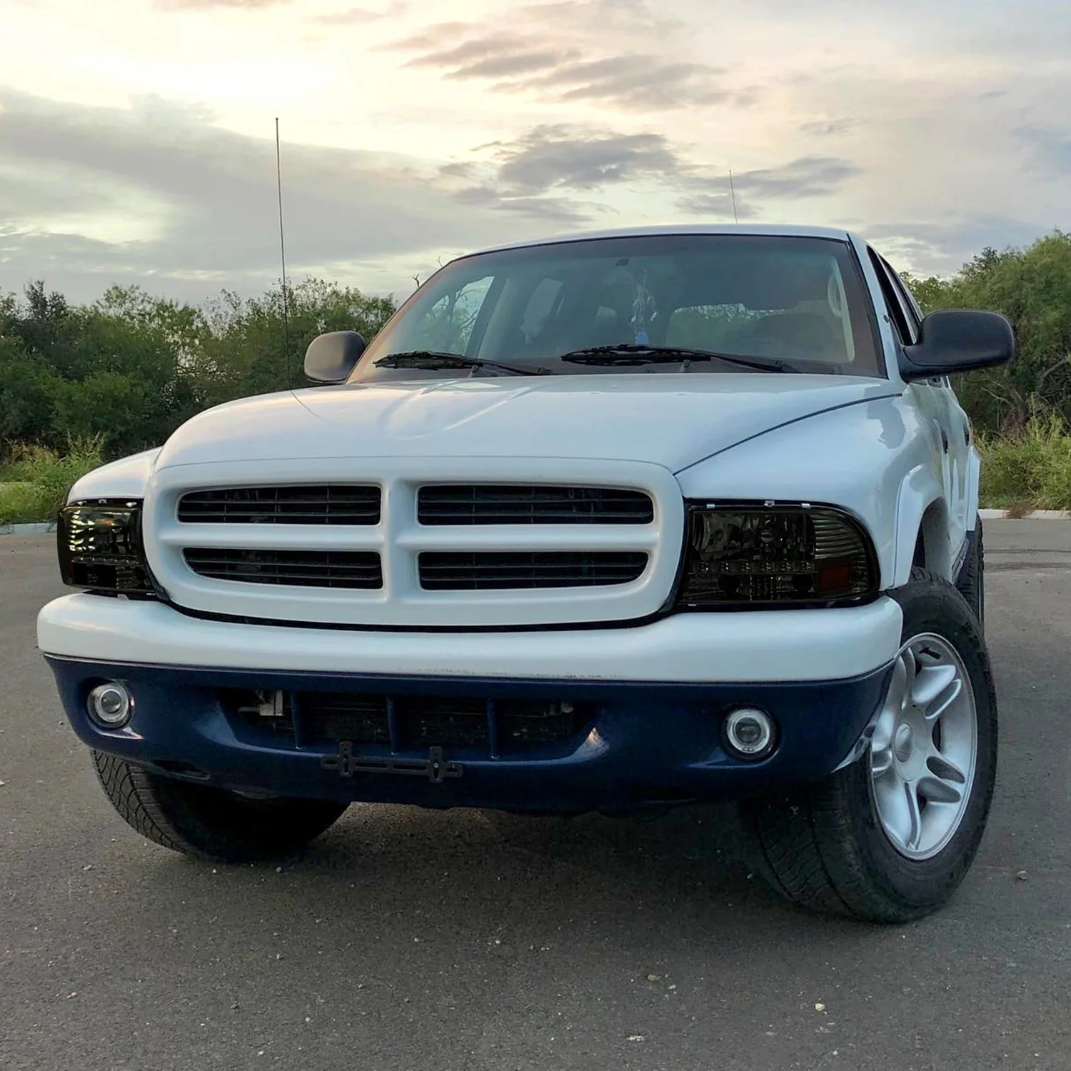 1997-2004 Dodge Dakota/ Durango LED Light Factory Crystal Headlights Smoked - Image 9