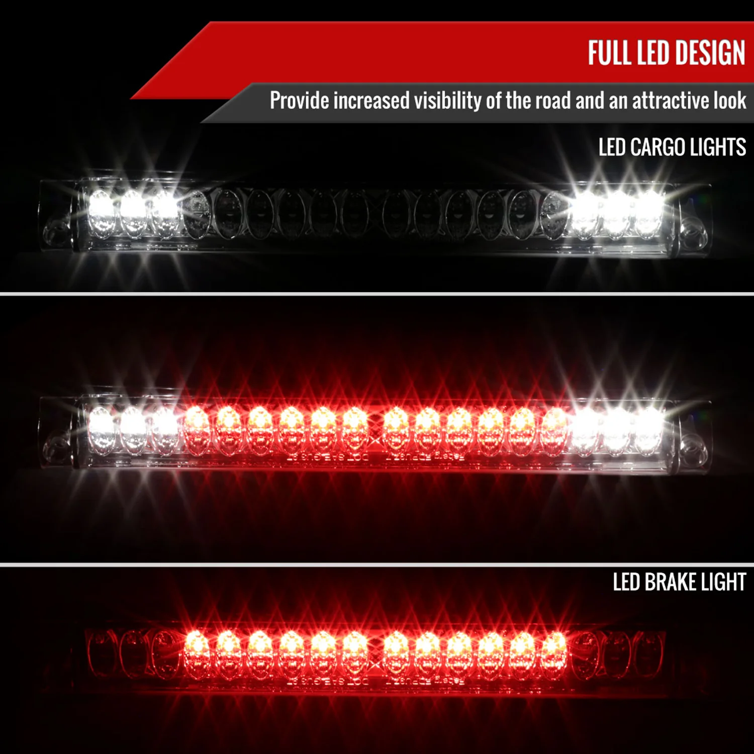 1997-2004 Ford F-150/F-250 Lincoln LED 3rd Brake Tail Light Chrome/Smoke - Image 2