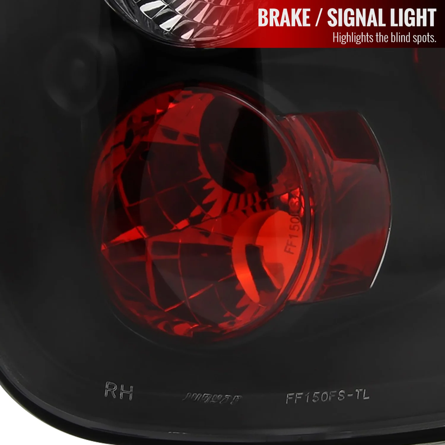1997-2004 Ford F-150 Flareside Tail Lights Matte Black Housing/Clear Lens - Image 3