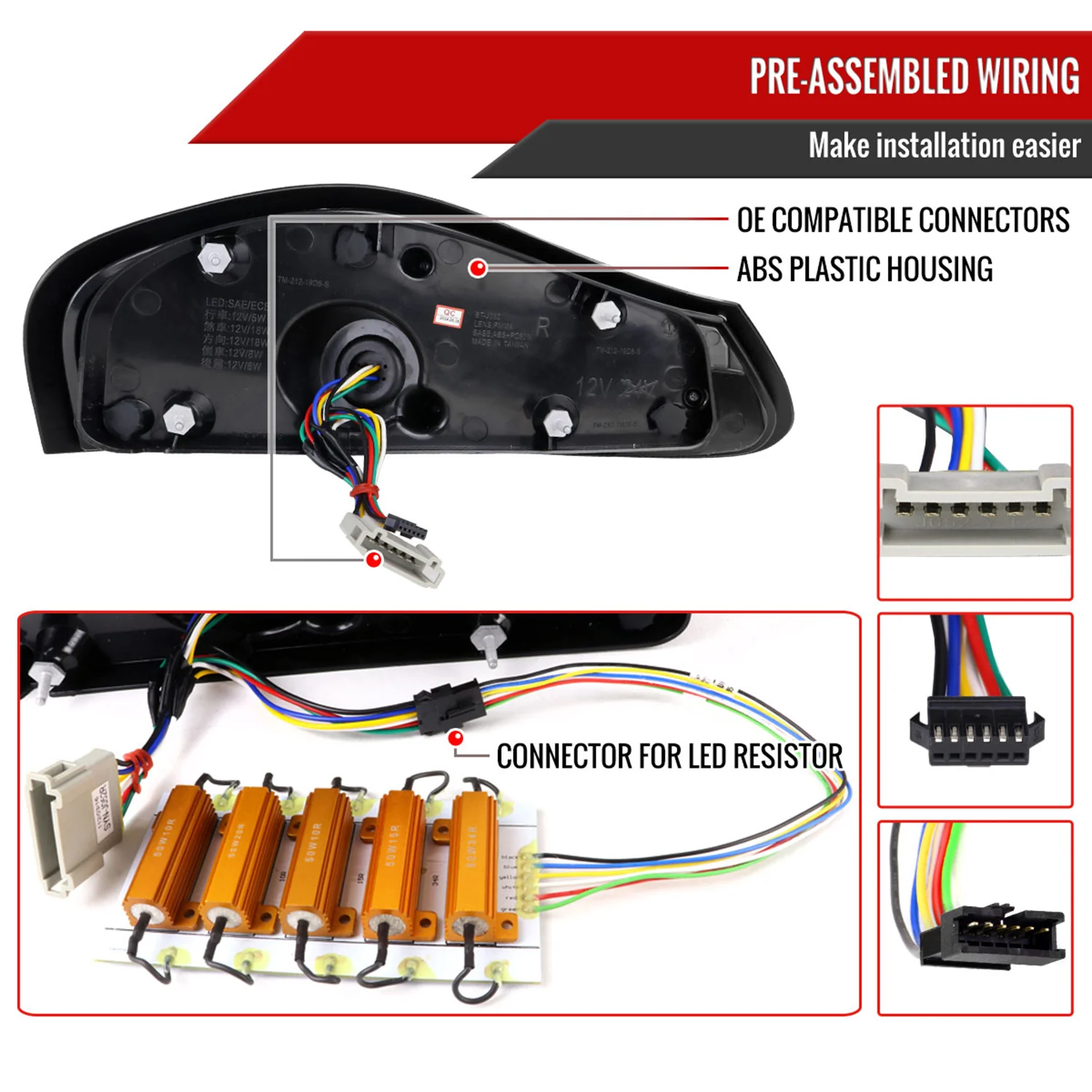 1997-2004 Porche Boxster 986 LED Sequential Tail Lights Matte Black/Clear Lens - Image 7