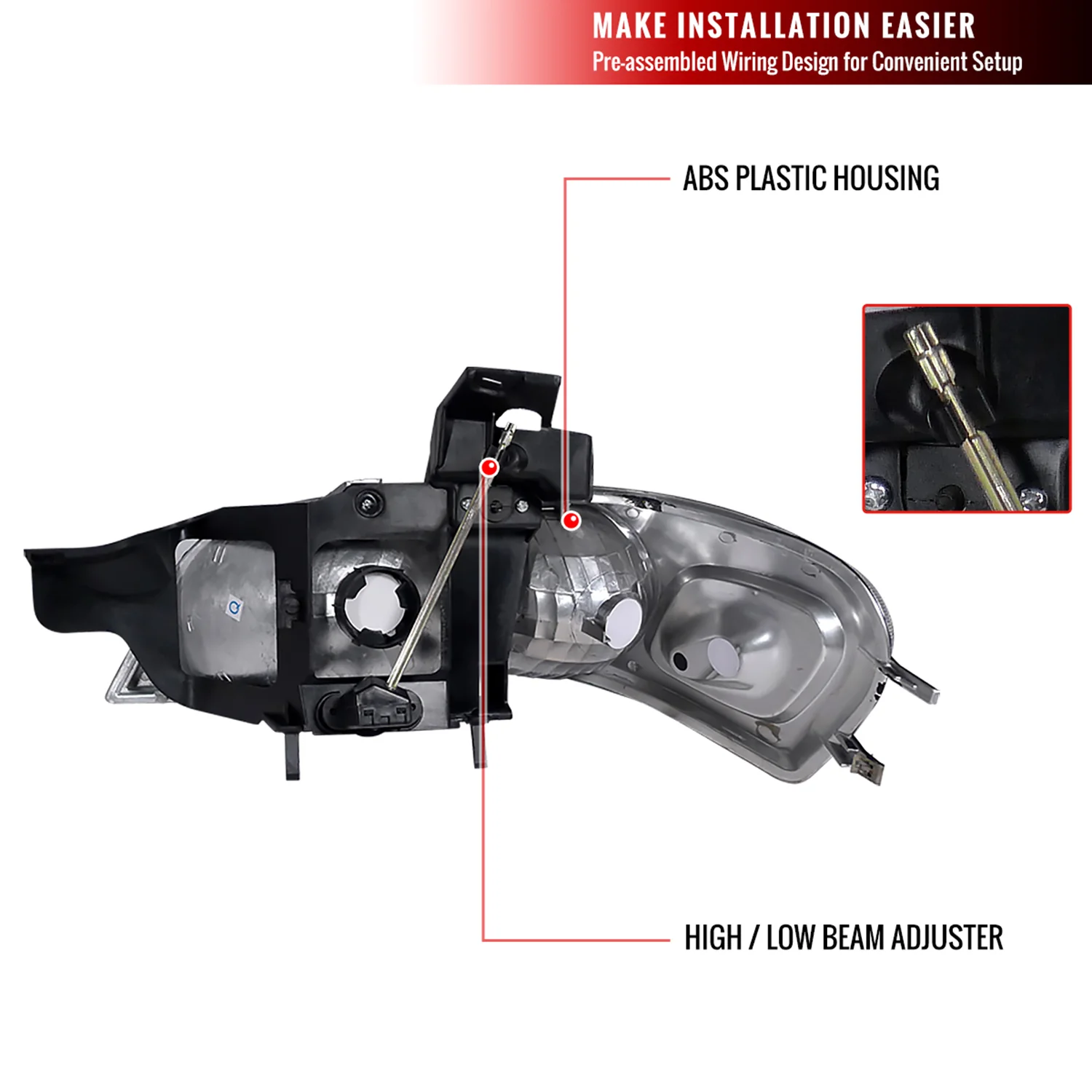 1997-2005 Chevy Venture Pontiac Montana/Trans Sport Crystal Headlights Chrome - Image 9