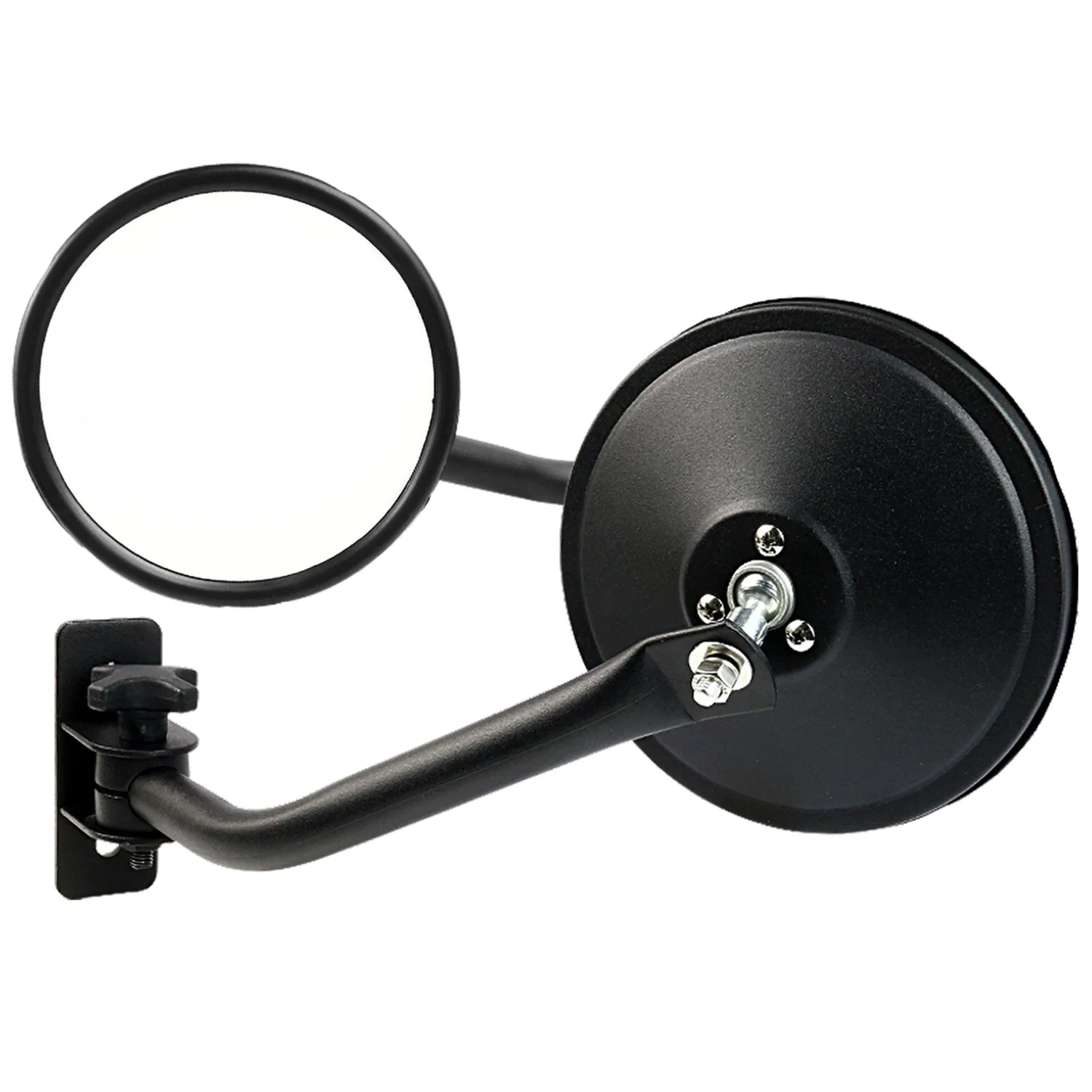 1997-2018 Jeep Wrangler TJ JK Quick Release Black Steel Round Side Mirrors