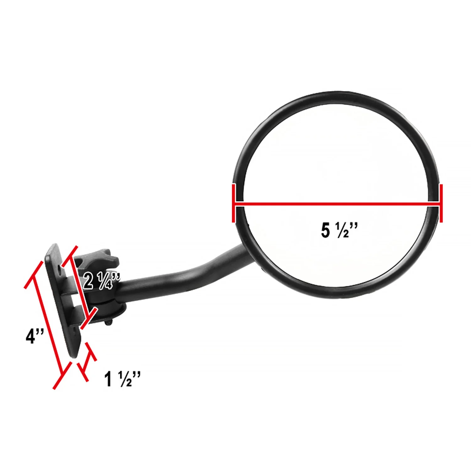 1997-2018 Jeep Wrangler TJ JK Quick Release Black Steel Round Side Mirrors - Image 2