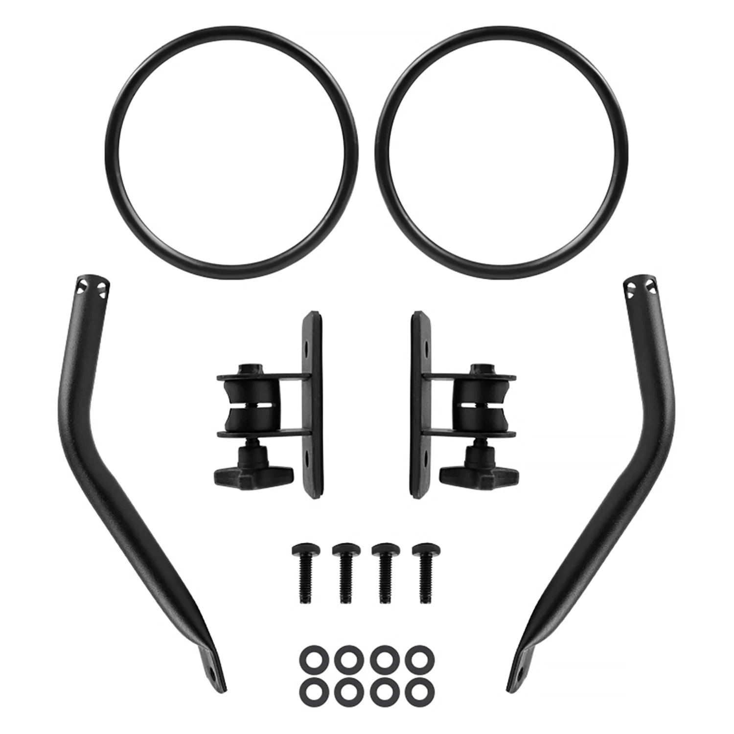 1997-2018 Jeep Wrangler TJ JK Quick Release Black Steel Round Side Mirrors - Image 8