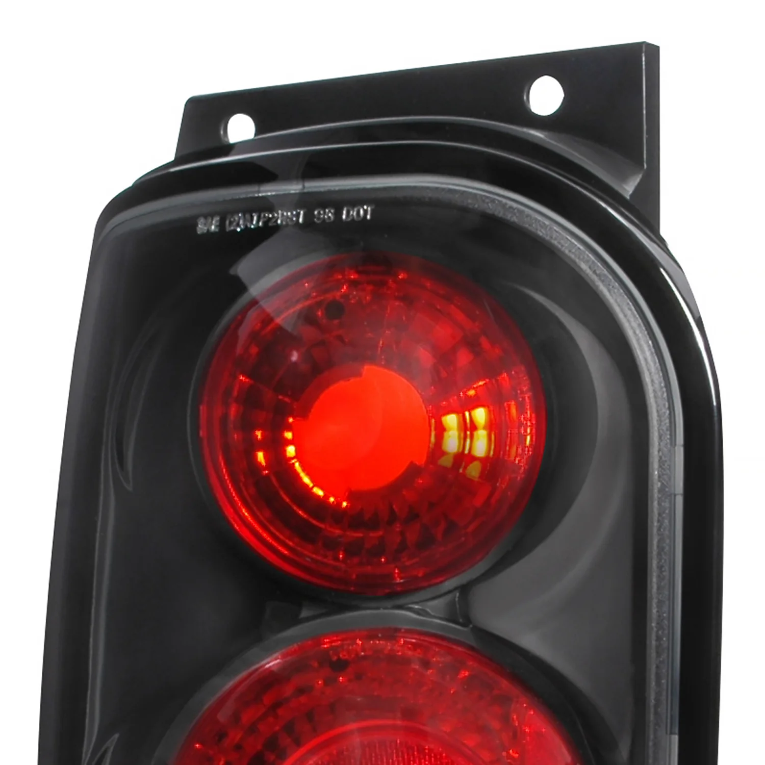 1998-2001 Ford Explorer Mercury Mountaineer Tail Lights Matte Black/Clear Lens - Image 2