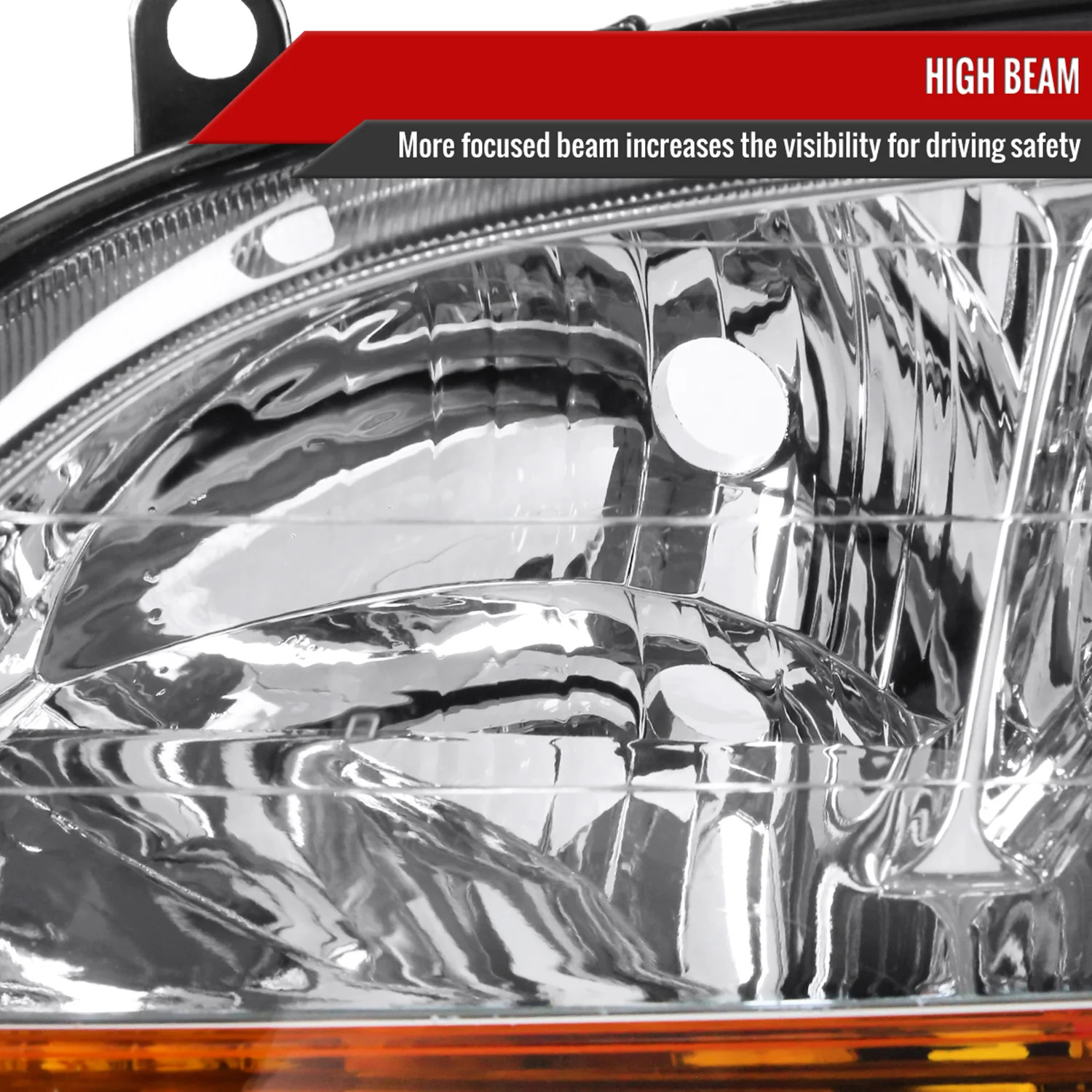 1998-2002 Honda Accord Factory Crystal Headlights Amber Reflector Chrome/Clear - Image 4