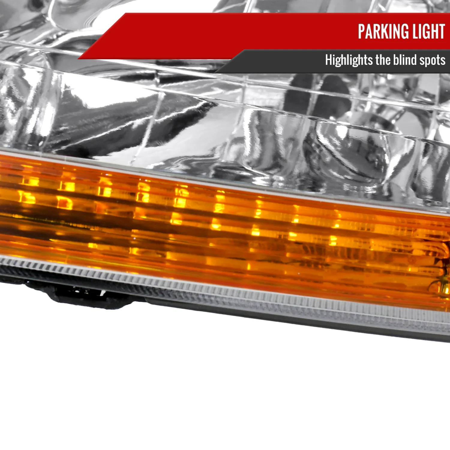 1998-2002 Honda Accord Factory Crystal Headlights Amber Reflector Chrome/Clear - Image 6