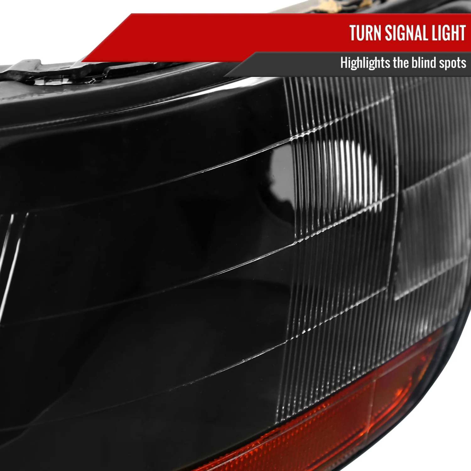 1998-2002 Honda Accord Factory Crystal Headlights Amber Reflector Matt Black - Image 5