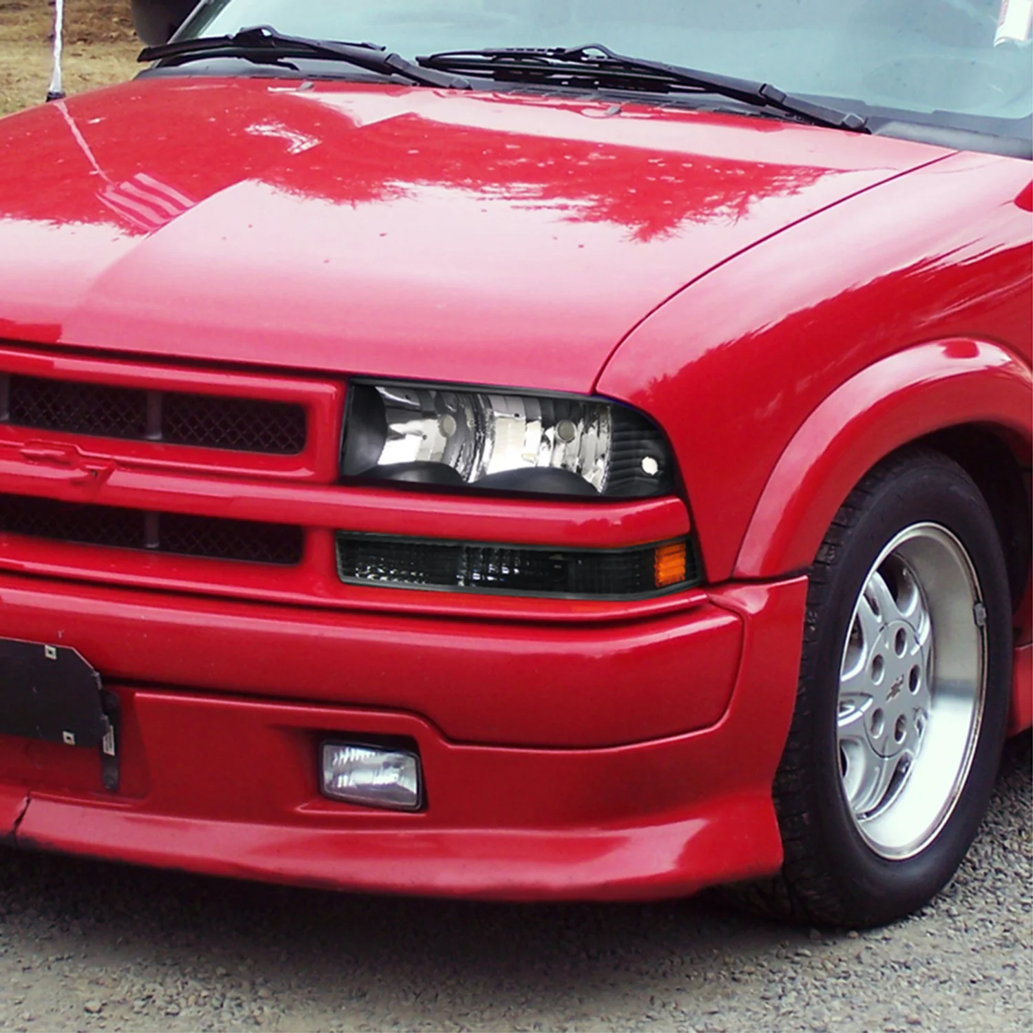 1998-2004 Chevy S10/ GMC Sonoma Bumper Lights Matte Black Housing/Clear Lens - Image 9
