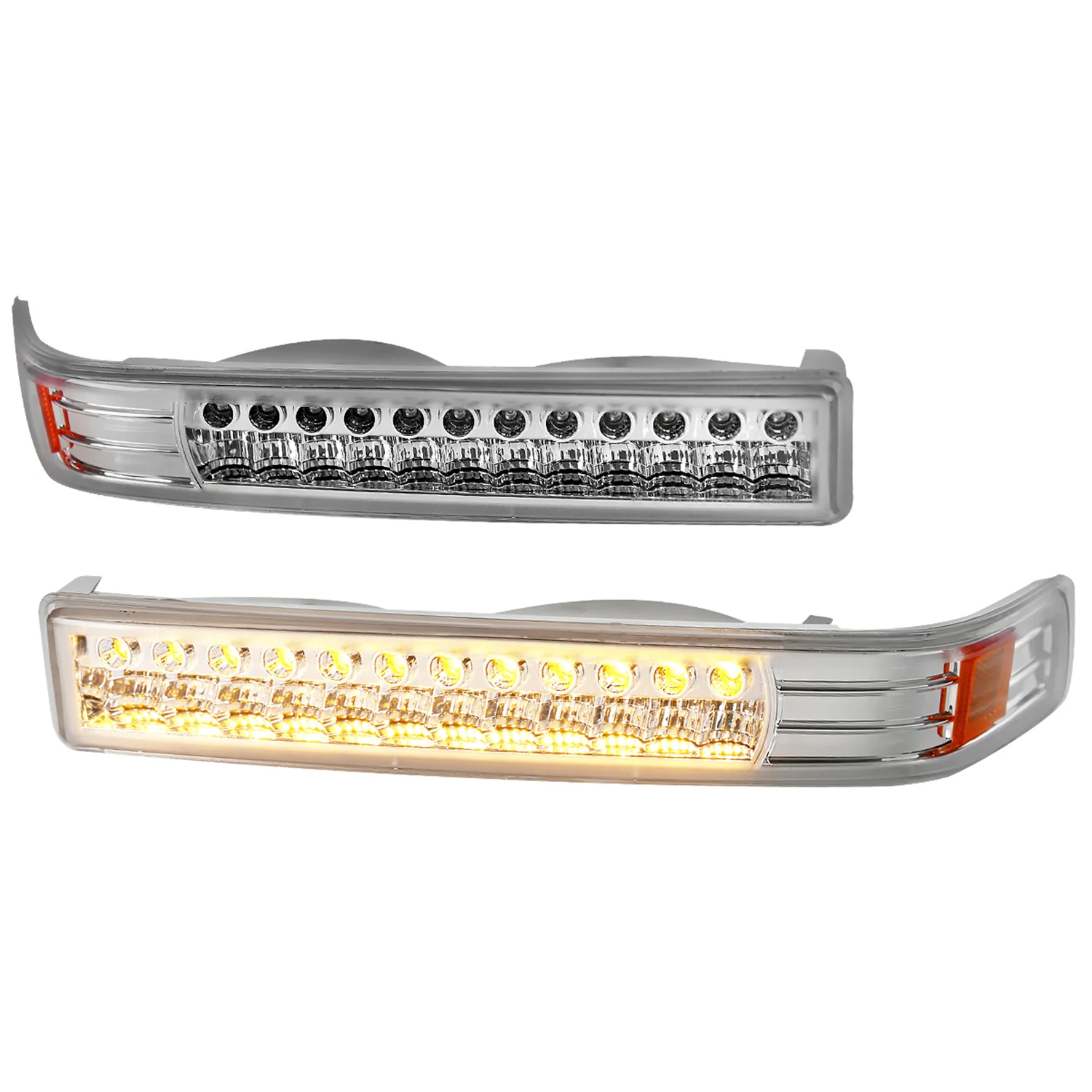 1998-2004 Chevy S10/ GMC Sonoma LED Bumper Lights Chrome Housing/Clear Lens