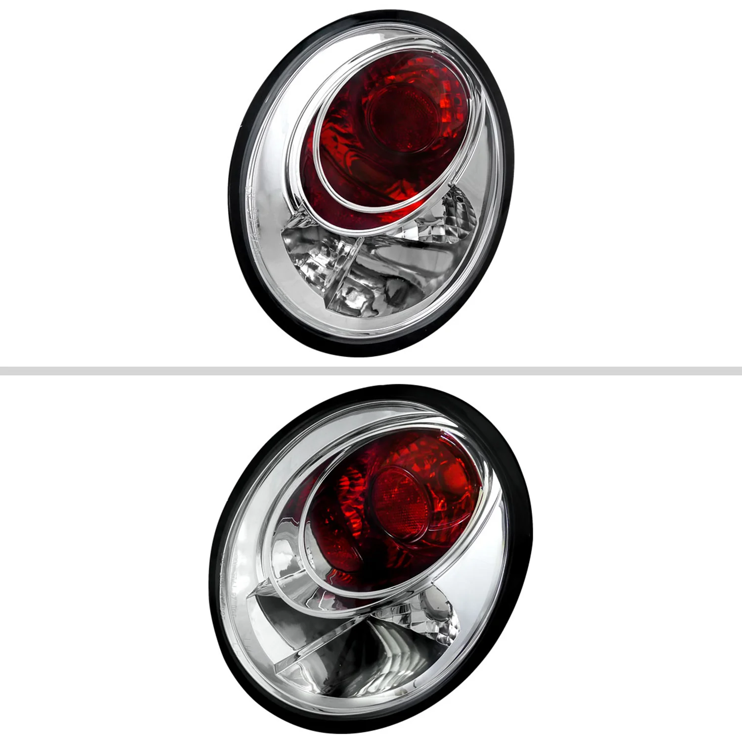 1998-2005 VW Beetle Tail Lights Chrome Housing/Clear Lens - Image 2
