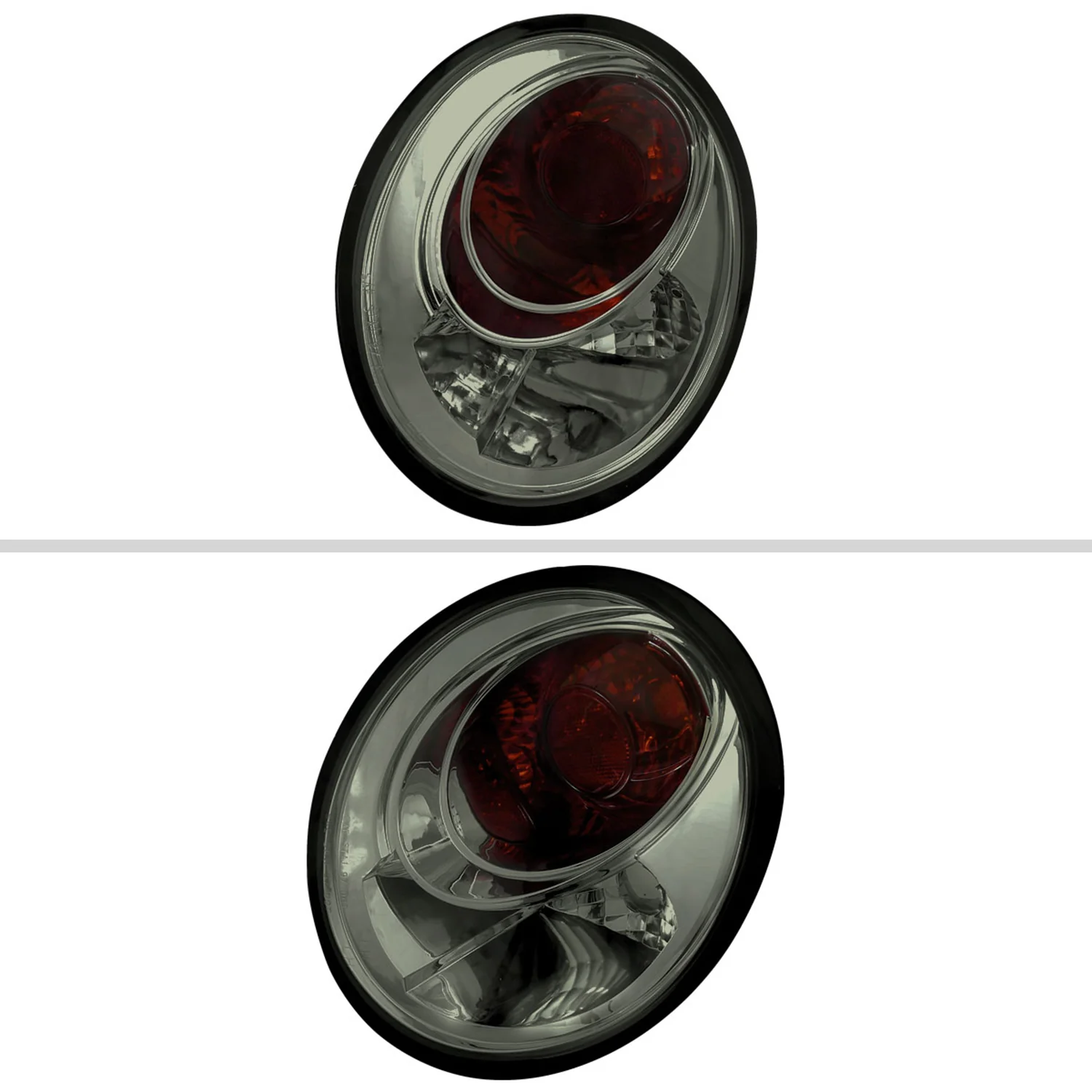1998-2005 VW Beetle Tail Lights Chrome Housing/Smoke Lens - Image 2