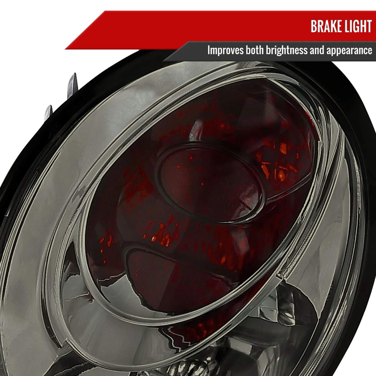 1998-2005 VW Beetle Tail Lights Chrome Housing/Smoke Lens - Image 3