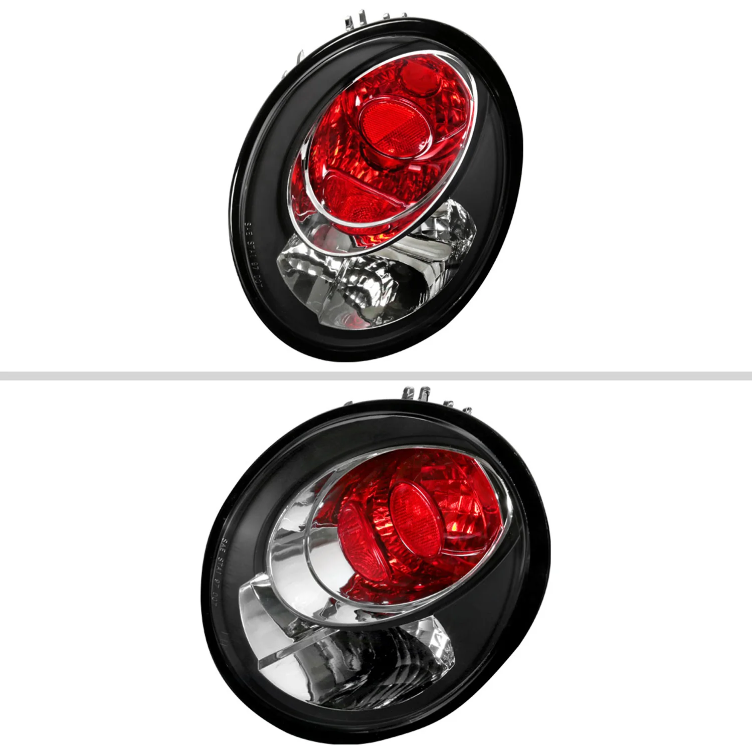 1998-2005 VW Beetle Tail Lights Matte Black Housing/Clear Lens - Image 2