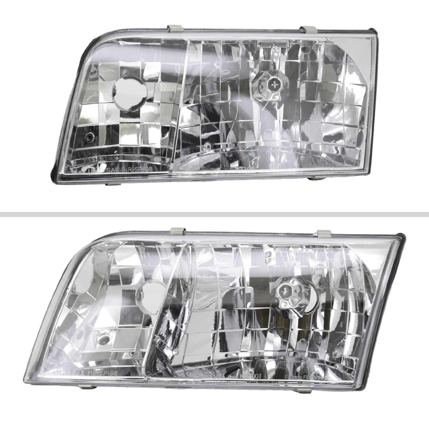 1998-2011 Ford Crown Victoria Factory Style Headlights Chrome/Clear Lens - Image 2