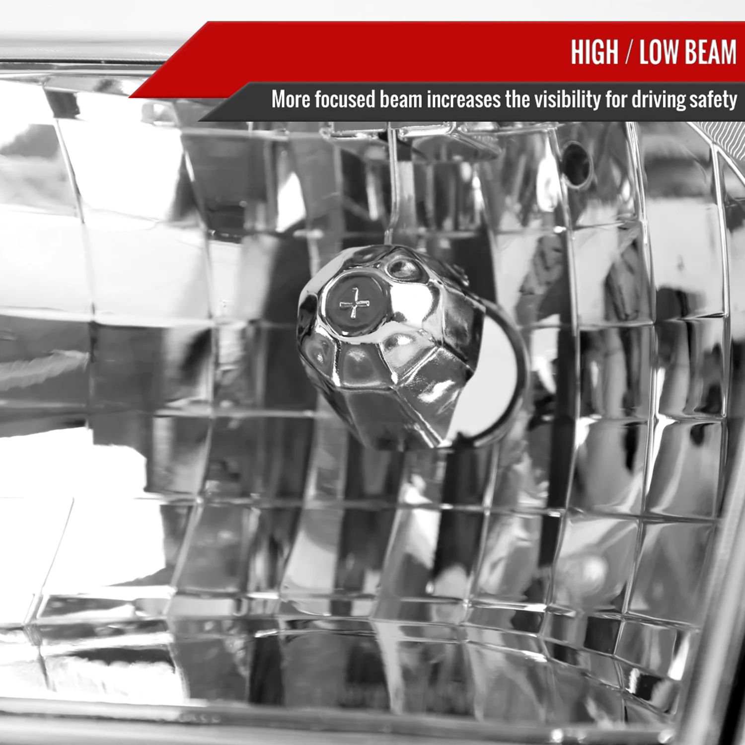 1998-2011 Ford Crown Victoria Factory Style Headlights Chrome/Clear Lens - Image 3