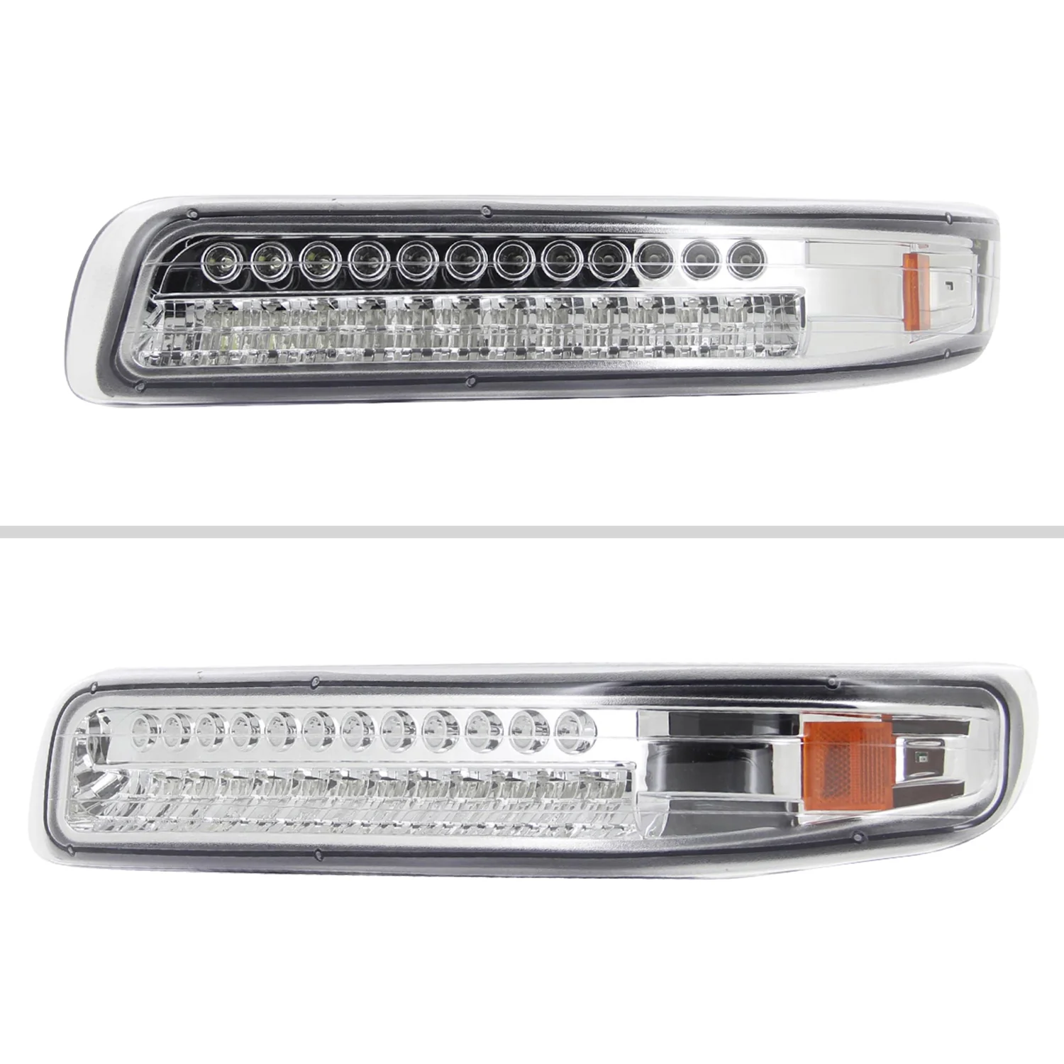 1999-2002 Chevy Silverado/ 00-2006 Tahoe Suburban LED Bumper Lights Chrome - Image 2