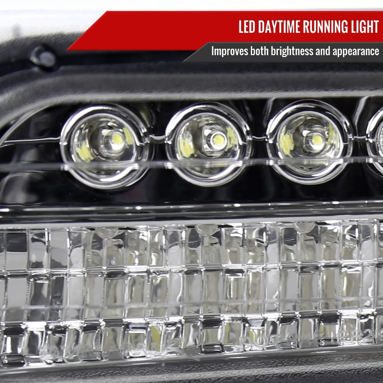 1999-2002 Chevy Silverado/ 00-2006 Tahoe Suburban LED Bumper Lights Chrome - Image 3
