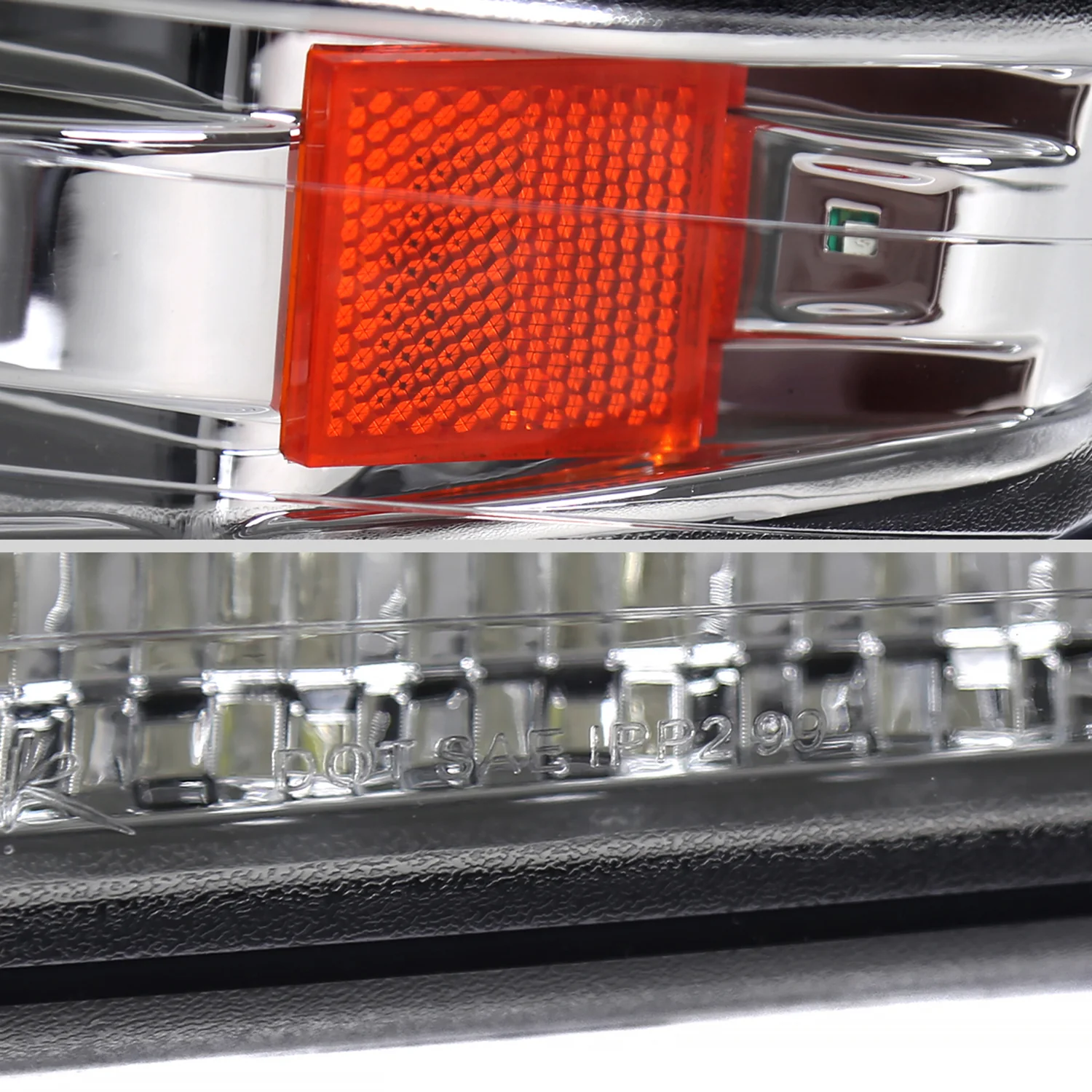 1999-2002 Chevy Silverado/ 00-2006 Tahoe Suburban LED Bumper Lights Chrome - Image 6