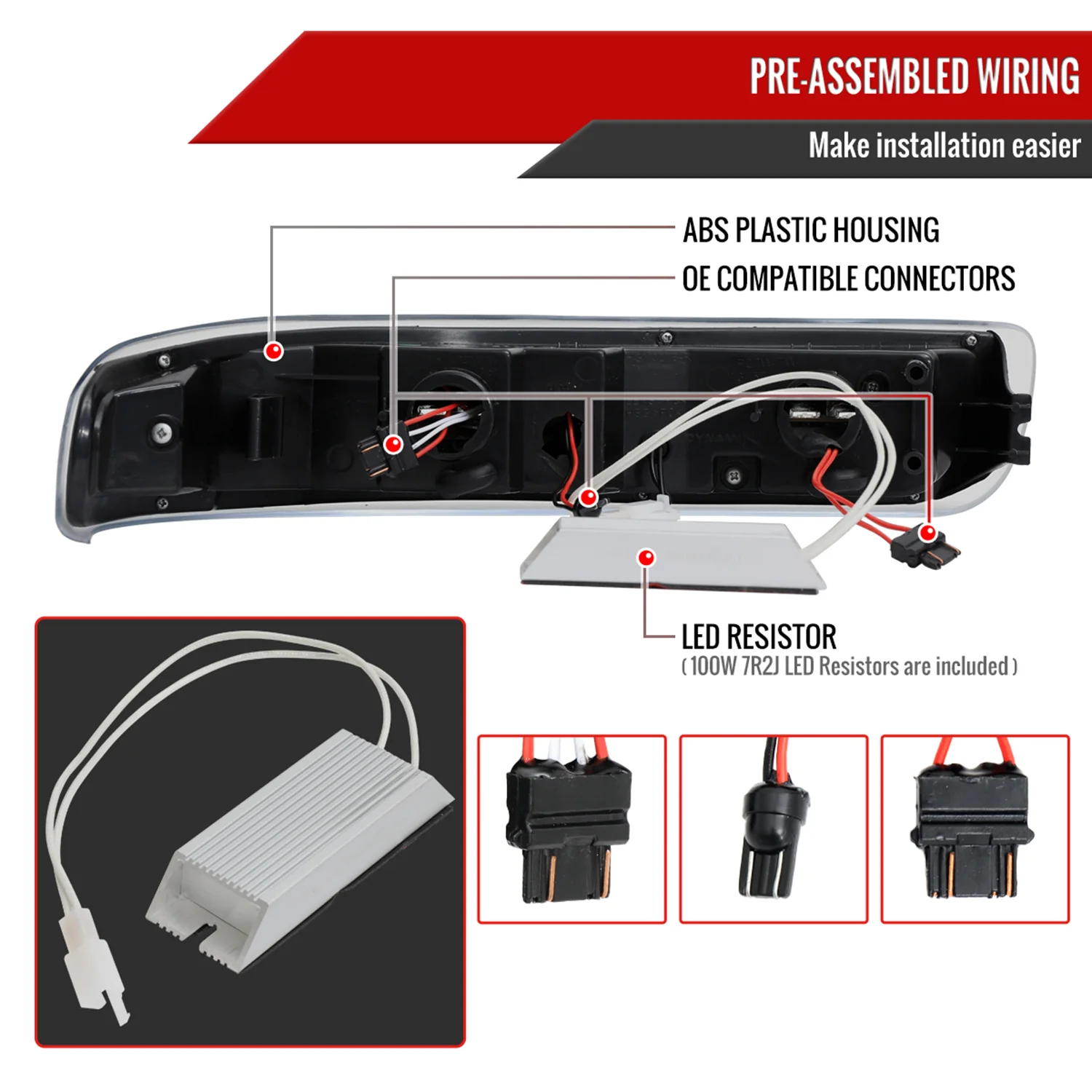 1999-2002 Chevy Silverado/ 00-2006 Tahoe Suburban LED Bumper Lights Chrome Smoke - Image 7
