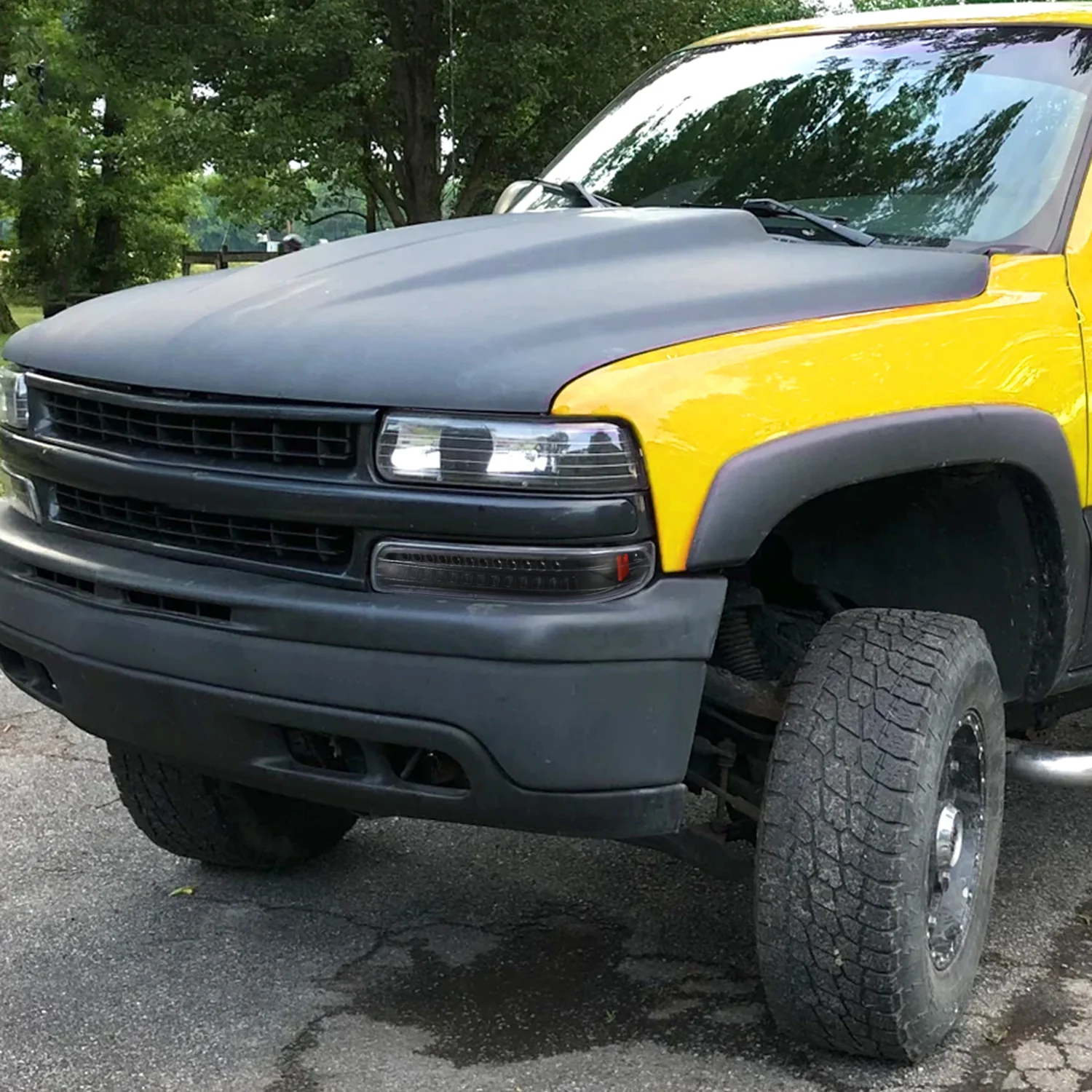 1999-2002 Chevy Silverado/ 00-2006 Tahoe Suburban LED Bumper Lights Matt Black - Image 10