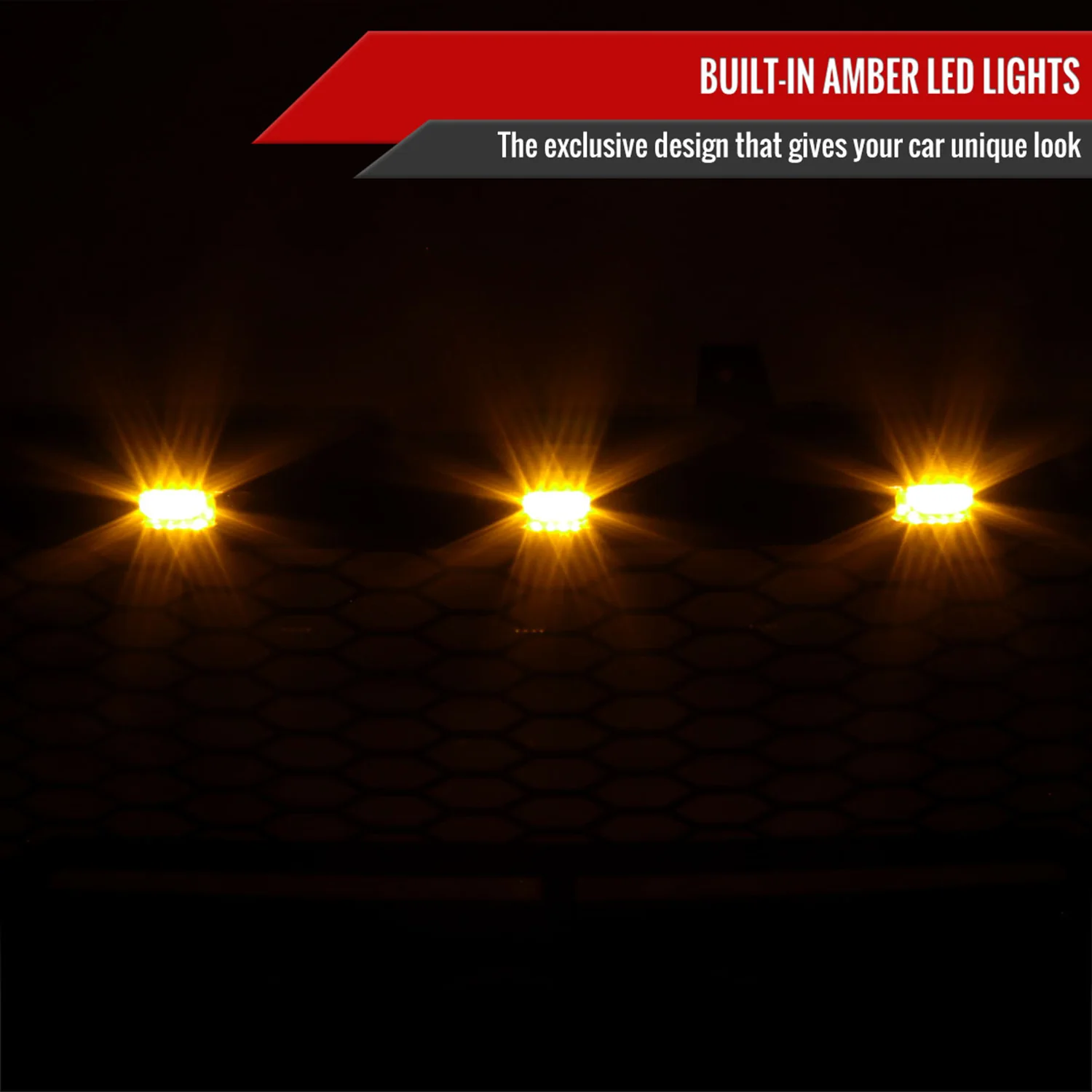 1999-2002 Chevy Silverado 1500 / Tahoe Suburban Mesh Grille LED Lamps Glossy - Image 2