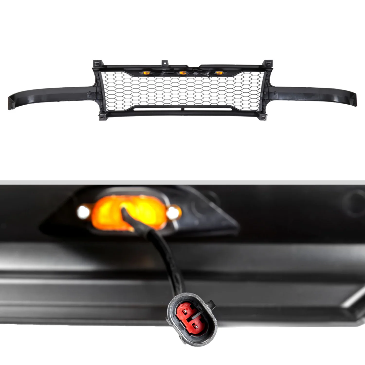 1999-2002 Chevy Silverado 1500 / Tahoe Suburban Mesh Grille LED Lamps Glossy - Image 7