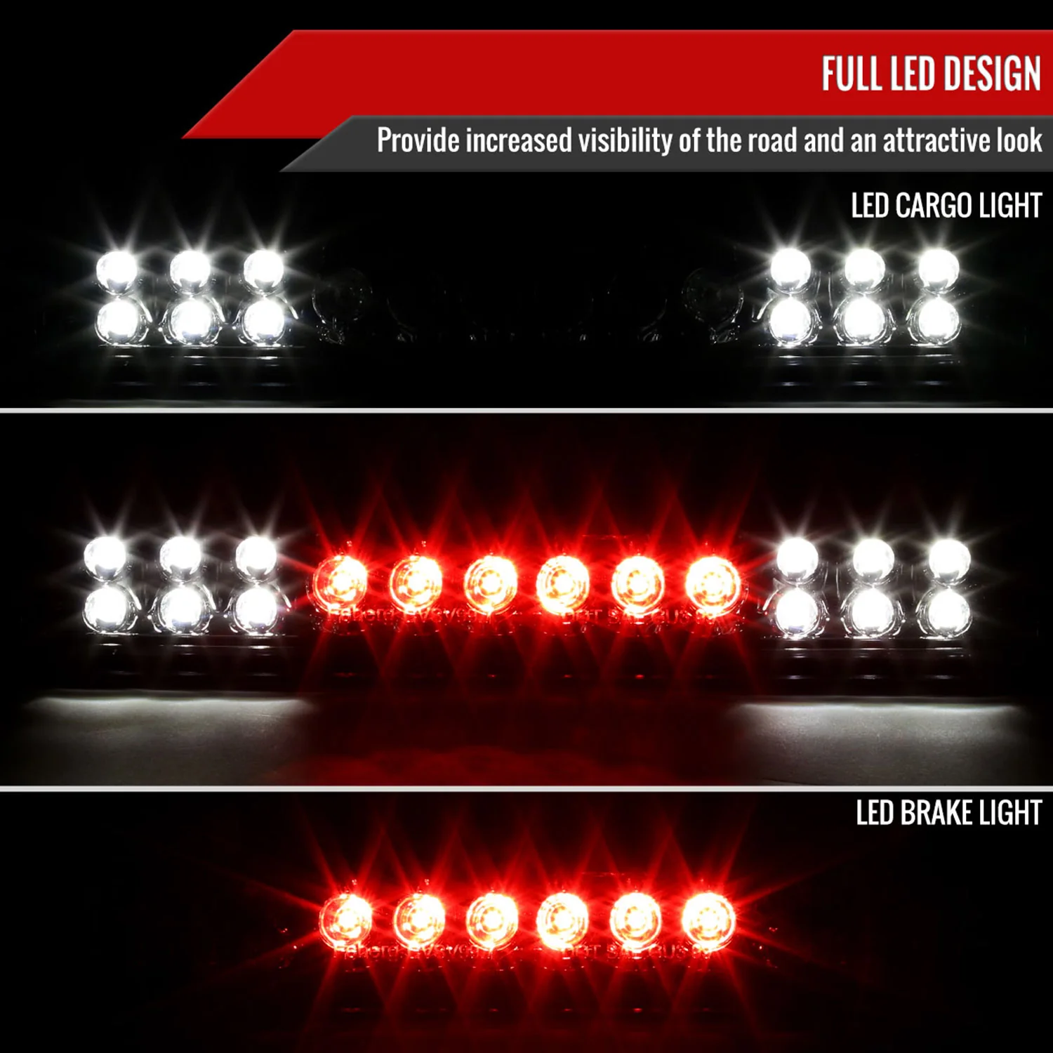 1999-2002 Chevy Silverado/1999-2006 GMC Sierra LED 3rd Brake Light - RS Chrome - Image 2