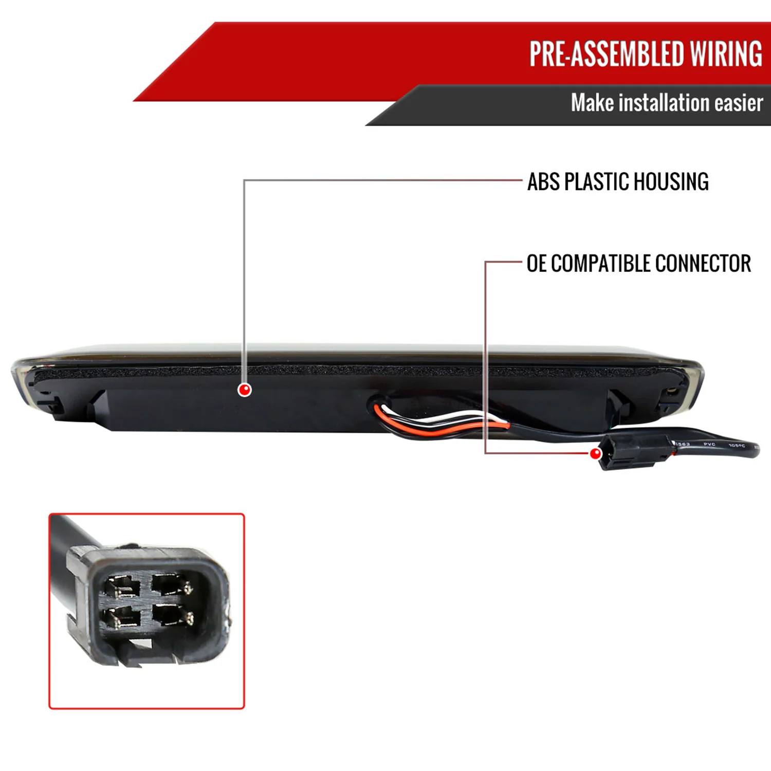 1999-2002 Chevy Silverado/1999-2006 GMC Sierra LED 3rd Brake Light - RS Chrome - Image 7