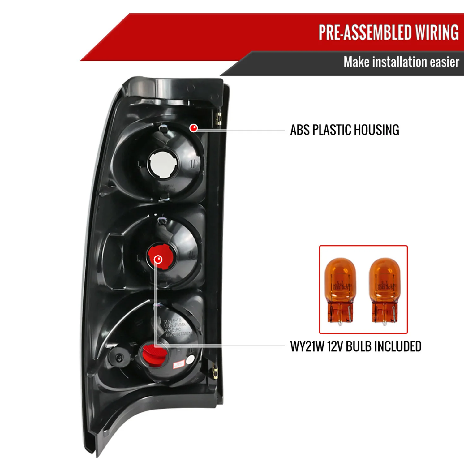 1999-2002 Chevy Silverado/ 1999-2006 GMC Sierra Tail Lights Glossy Black/Smoke - Image 9