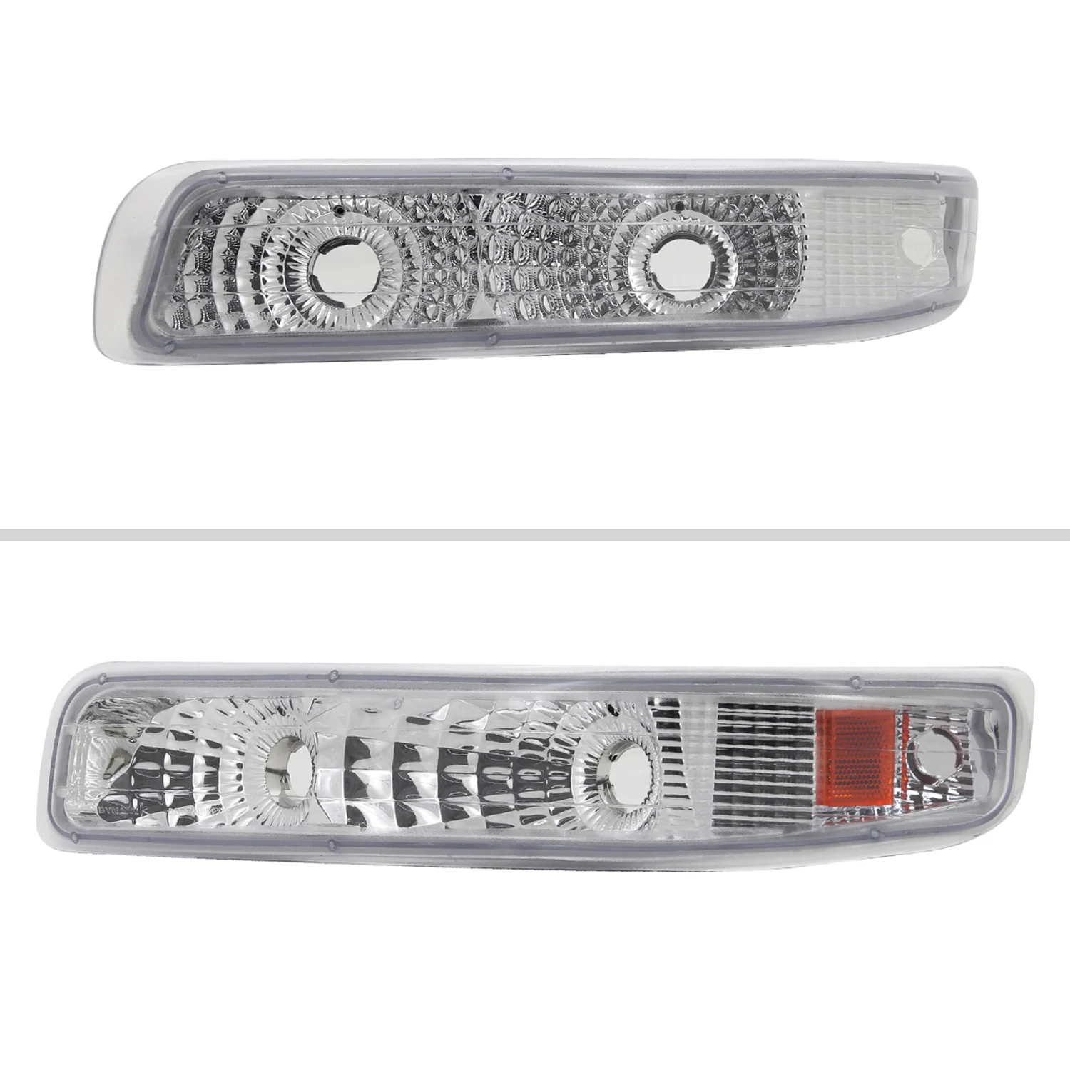 1999-2002 Chevy Silverado/ 2000-2006 Tahoe Suburban Bumper Lights Chrome/Clear - Image 2