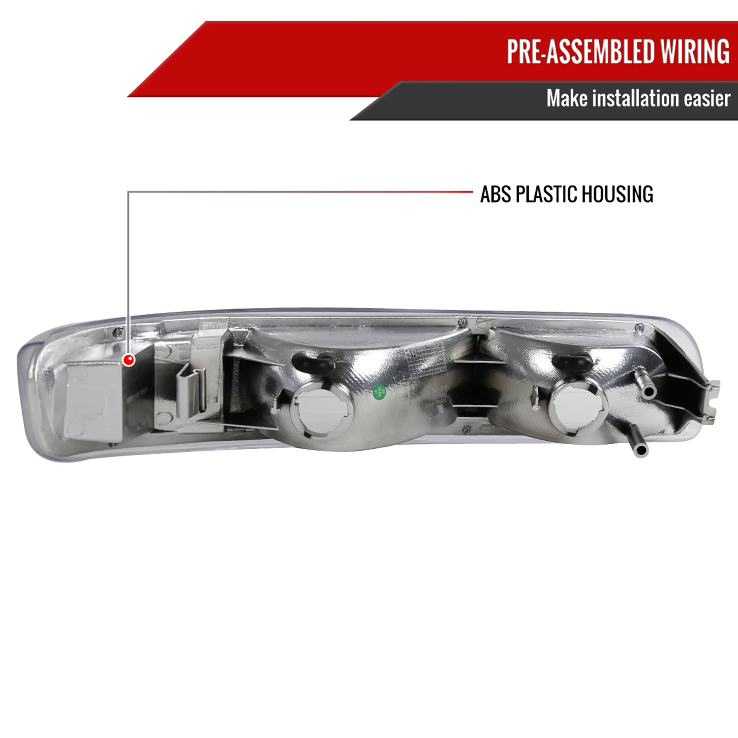 1999-2002 Chevy Silverado/ 2000-2006 Tahoe Suburban Bumper Lights Chrome/Clear - Image 6
